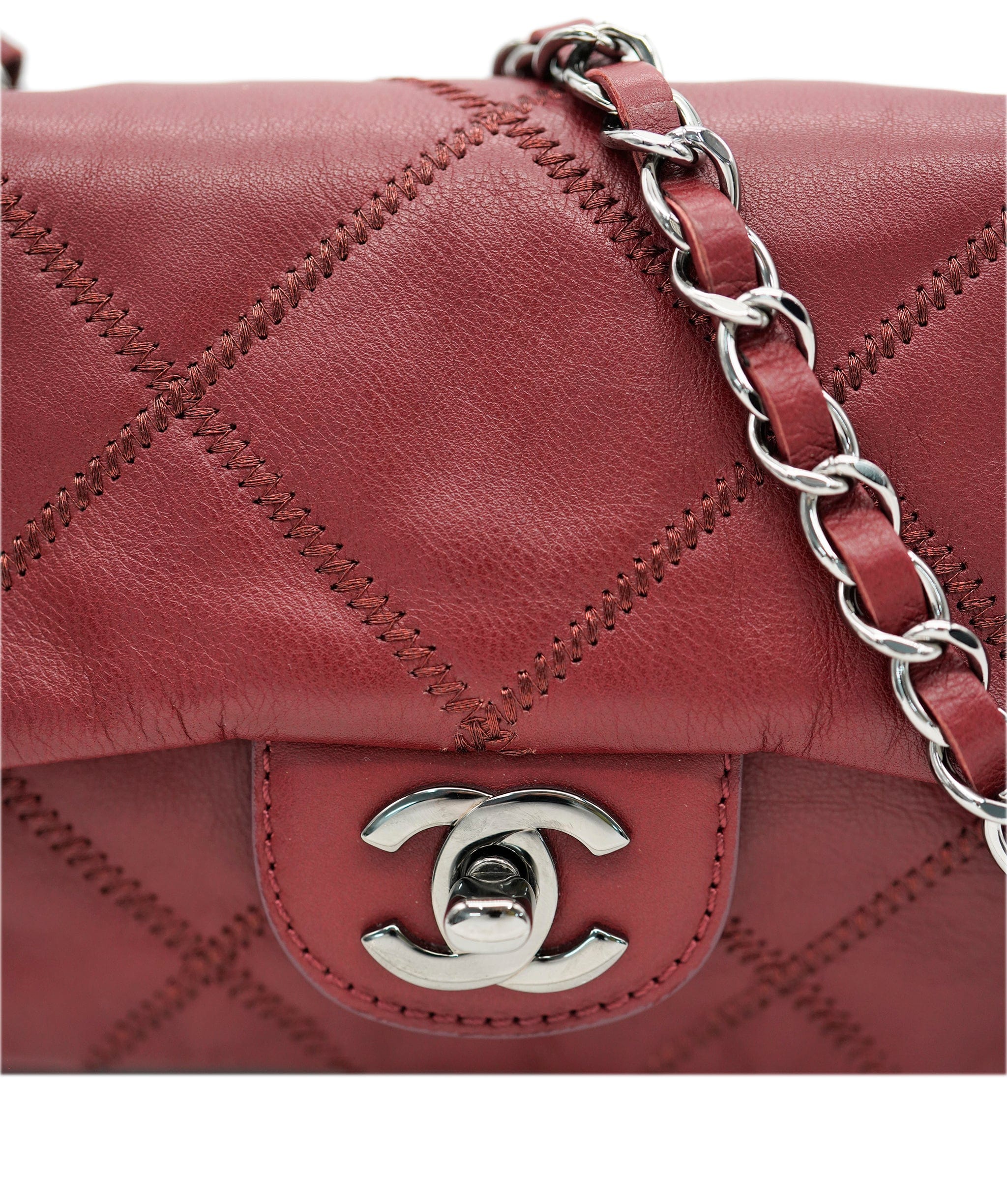 Chanel Chanel Mini Flap Rectangle Burgundy Bag  ALL0857