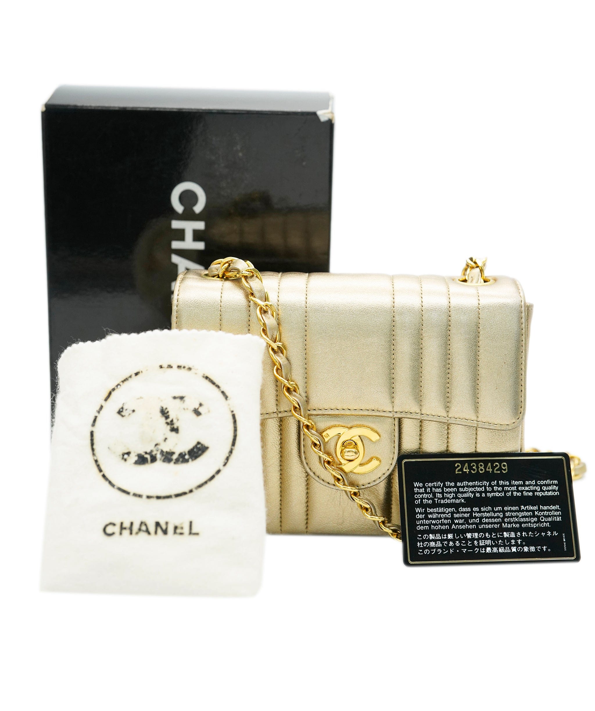 Chanel Chanel mini gold mademoiselle bag - comes full set  - AJC0717