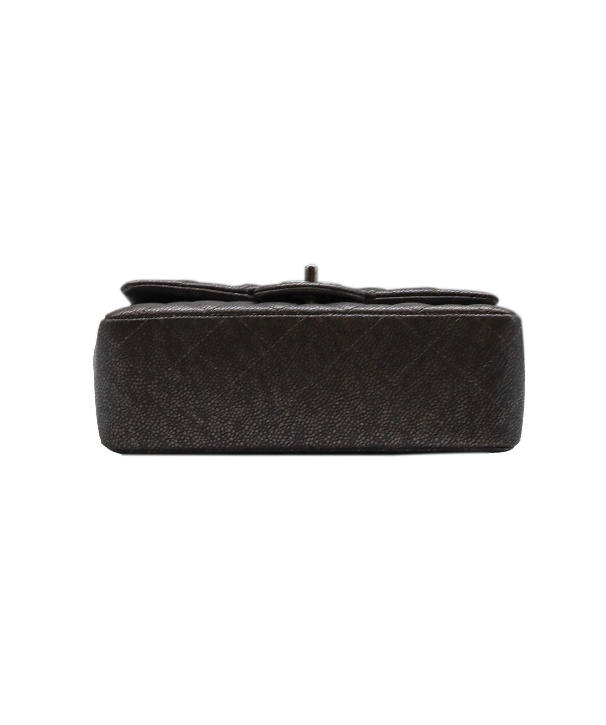 Chanel CHANEL MINI MATELASSE 20 CHAIN SHOULDER METALLIC GRAY CAVIAR SKIN 90232566 90232566