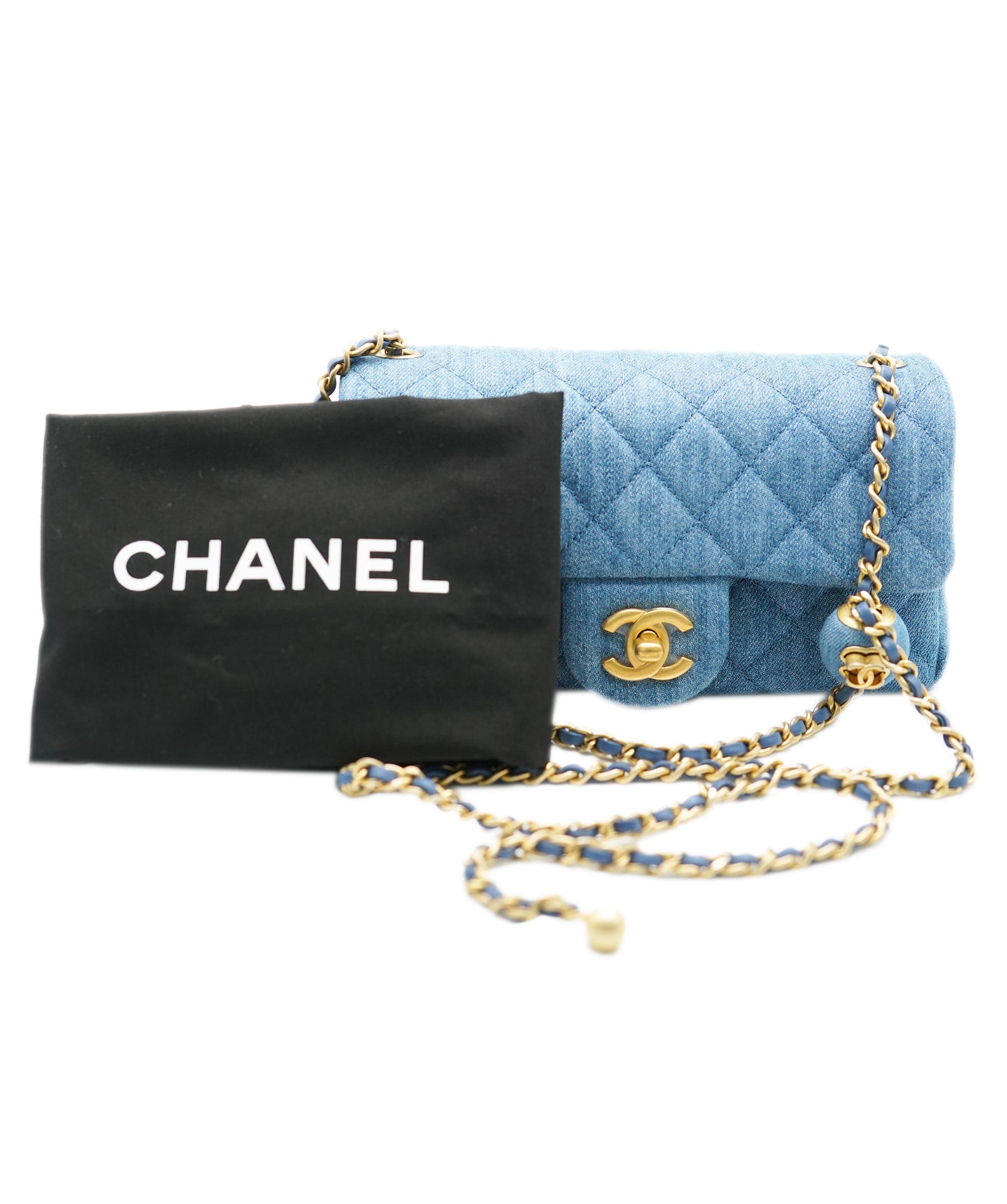 Chanel Chanel Mini Rectangle Pearlcrush Denim GHW (IC) ASL10565