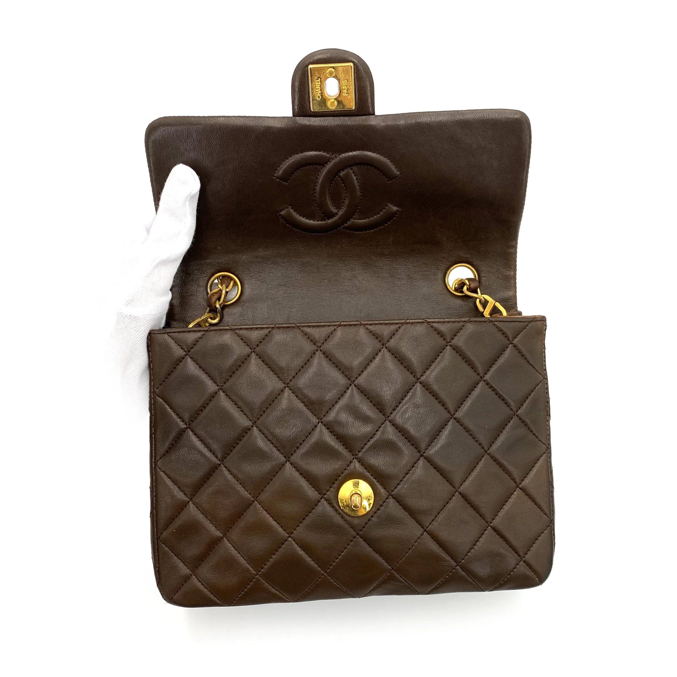 Chanel Chanel Mini Square Brown Classic Flap DXBS0092