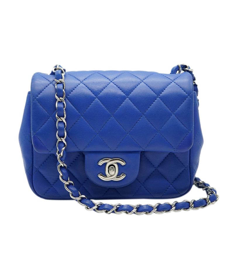 2018 Chanel Blue Quilted Calfskin Leather Classic Single Flap Bag