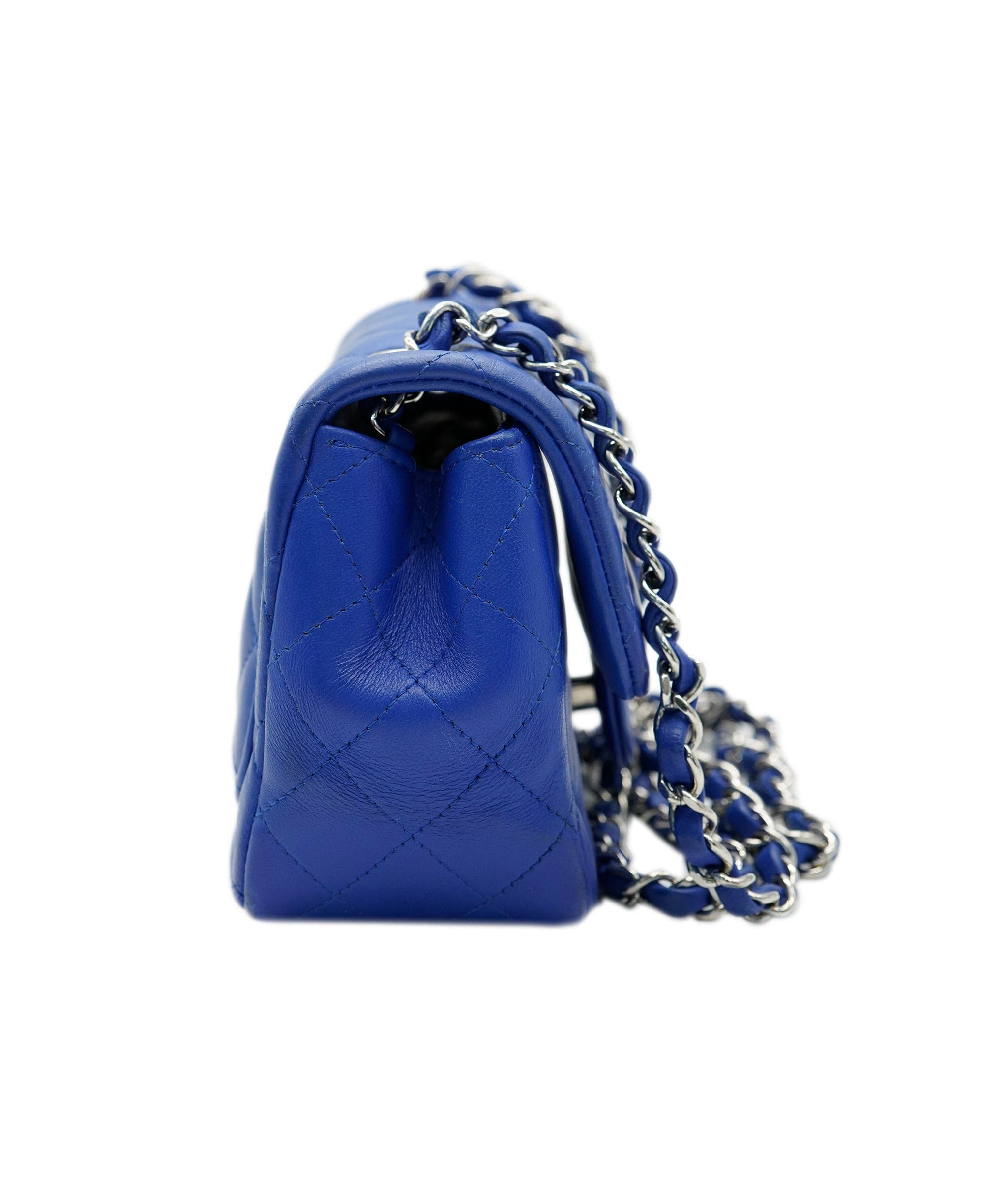 Chanel Chanel mini square timeless bag blue electric lambskin shw AVC1300