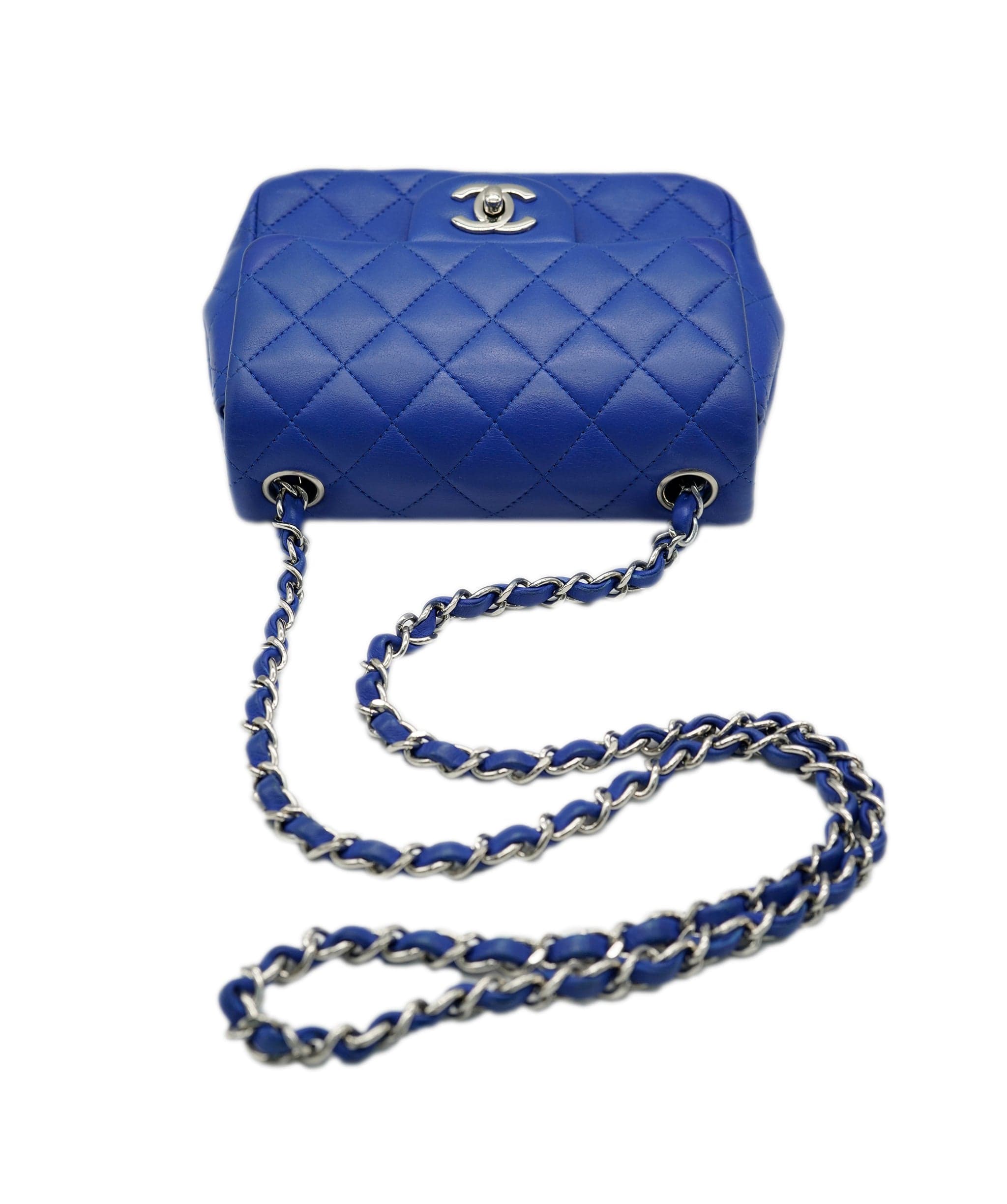 Chanel Chanel mini square timeless bag blue electric lambskin shw AVC1300