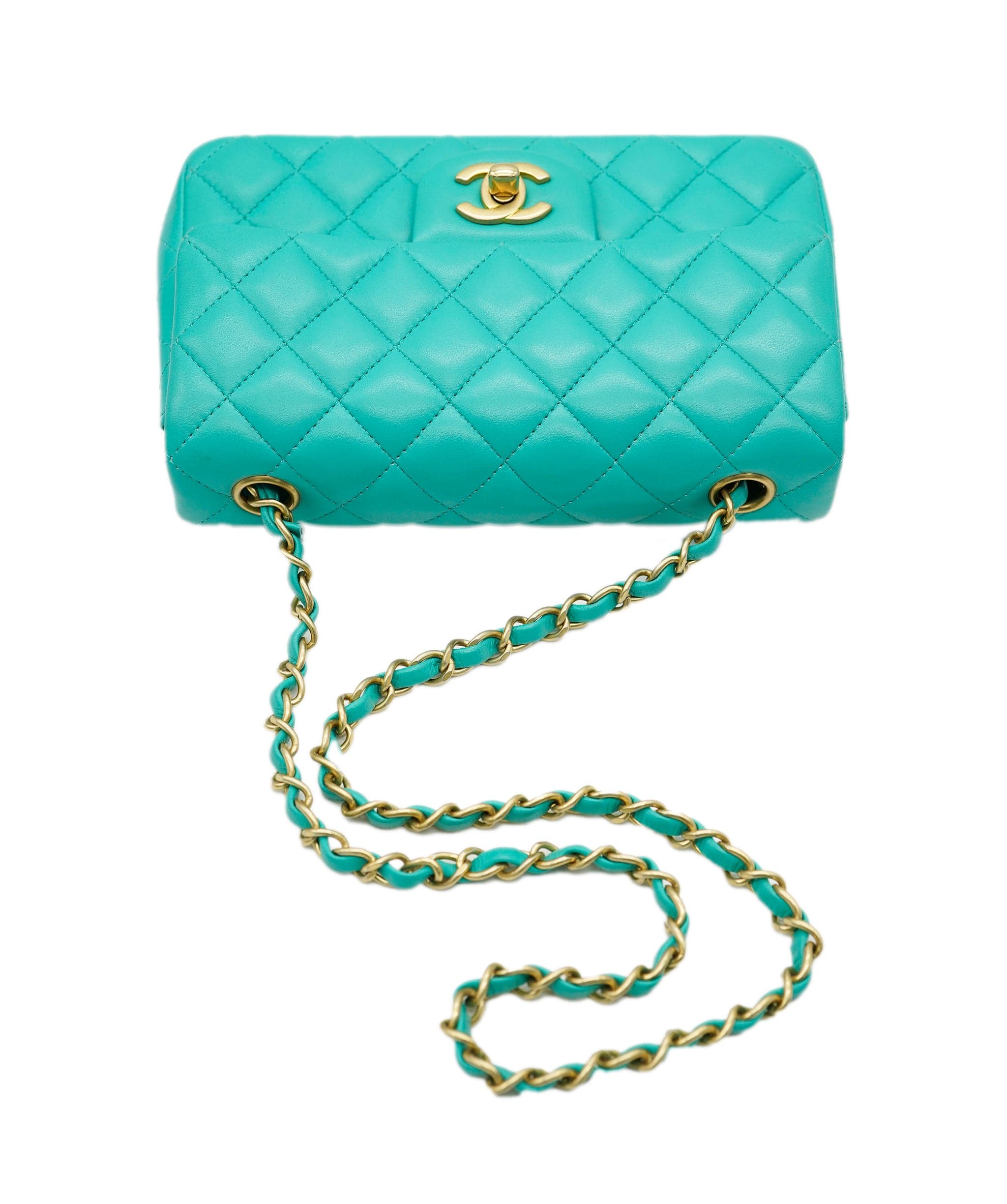 Chanel Chanel Mini Turquoise Rectangle With GHW ALC1947