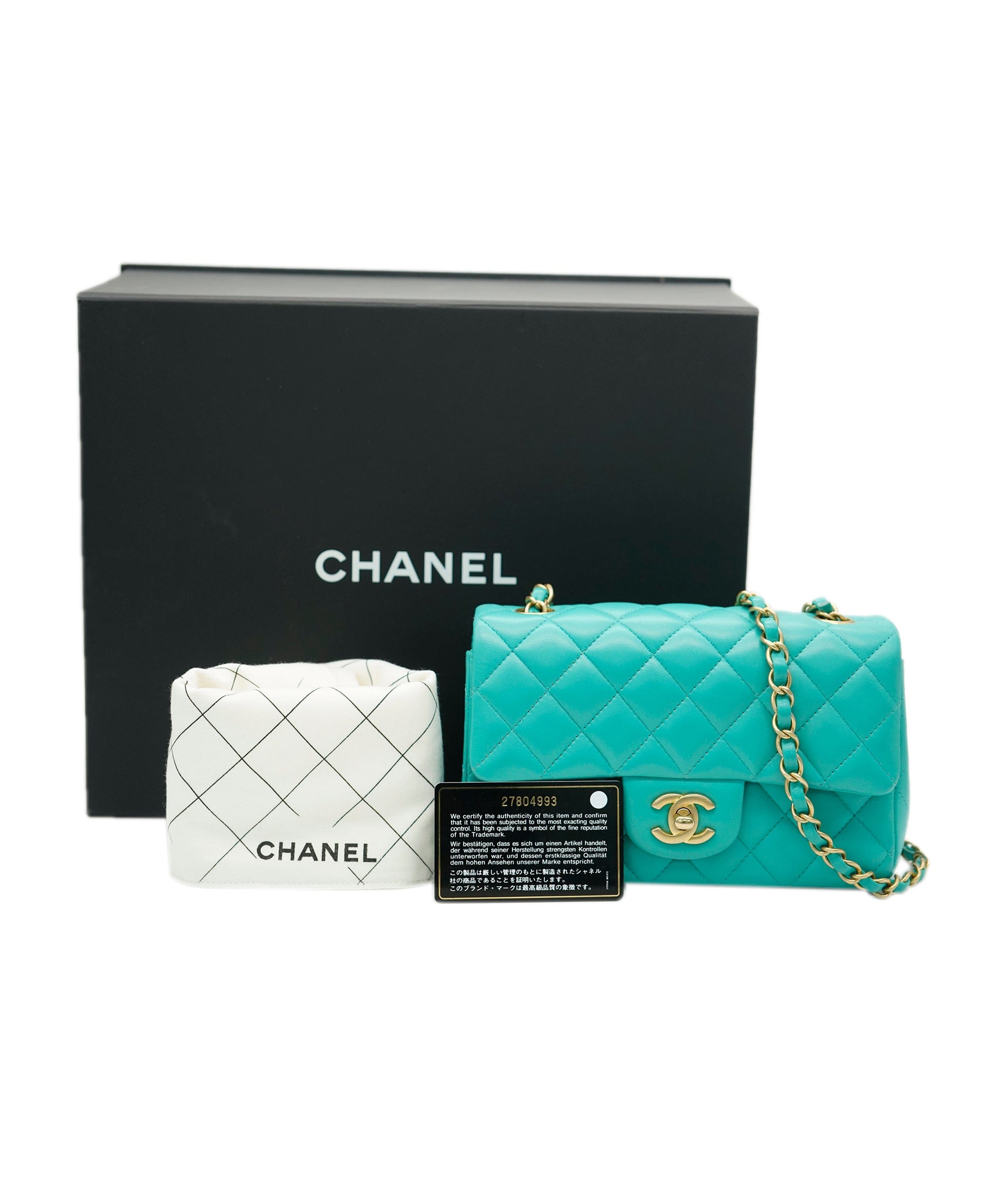 Chanel Chanel Mini Turquoise Rectangle With GHW ALC1947