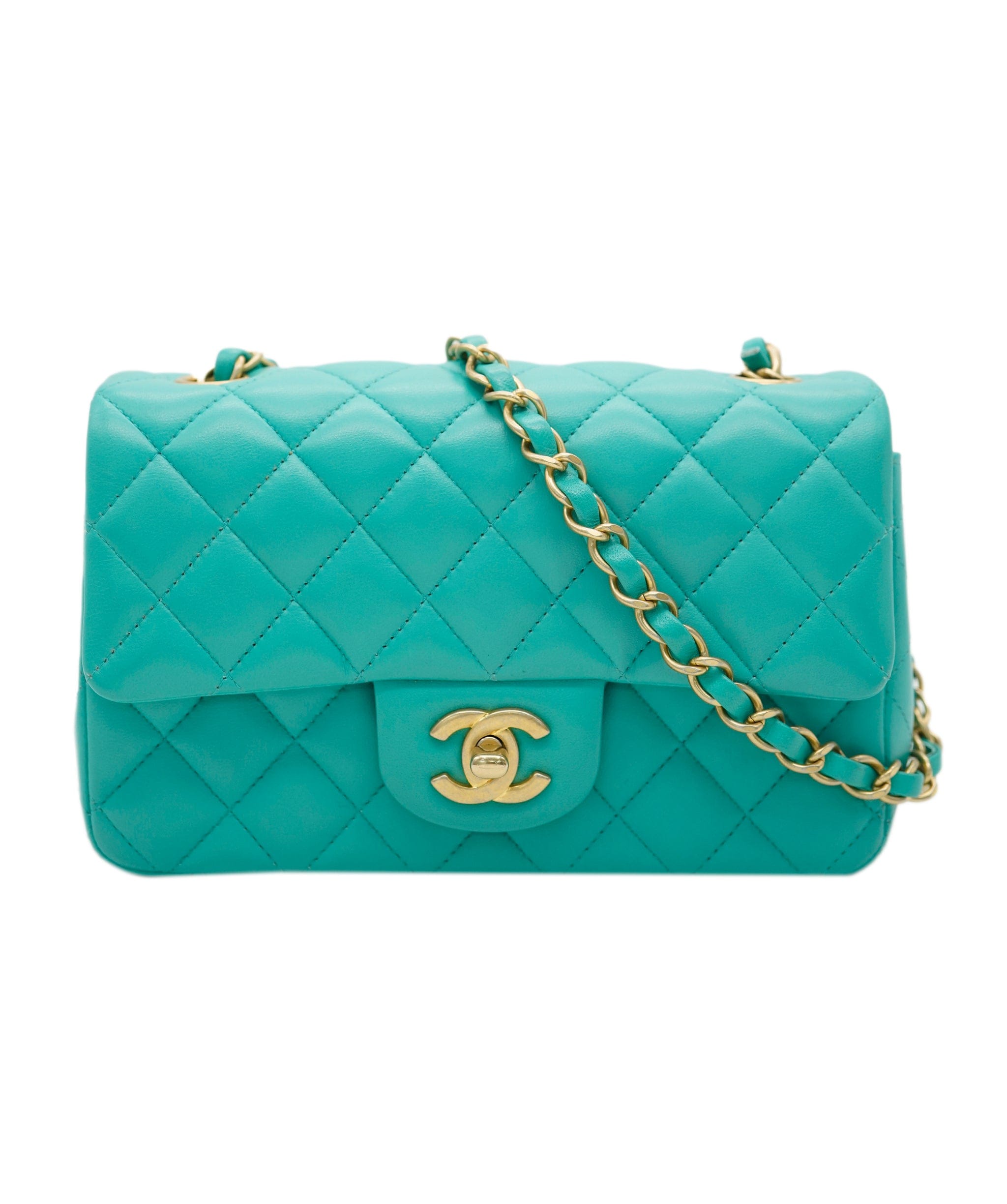 Chanel Chanel Mini Turquoise Rectangle With GHW ALC1947