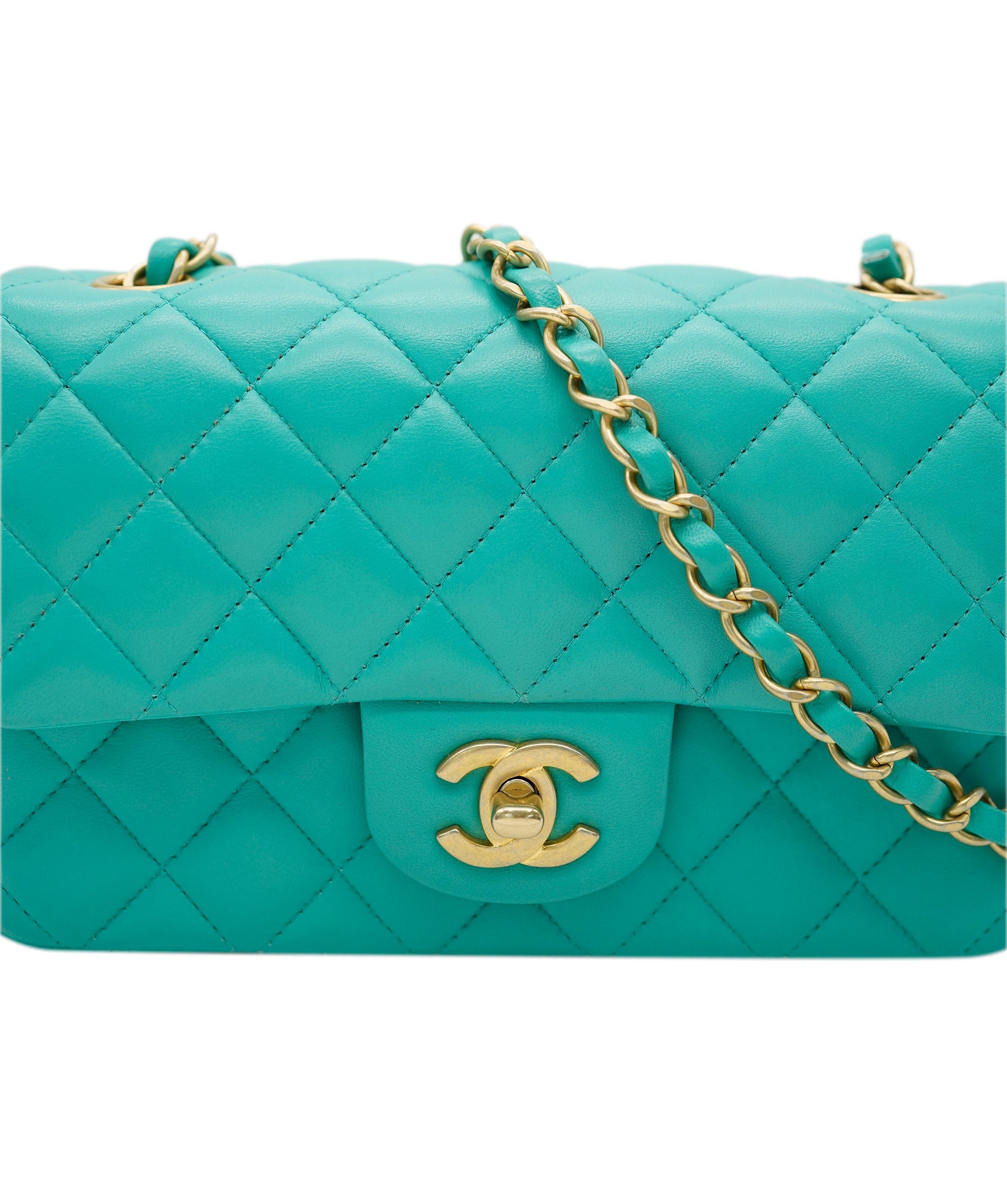 Chanel Chanel Mini Turquoise Rectangle With GHW ALC1947