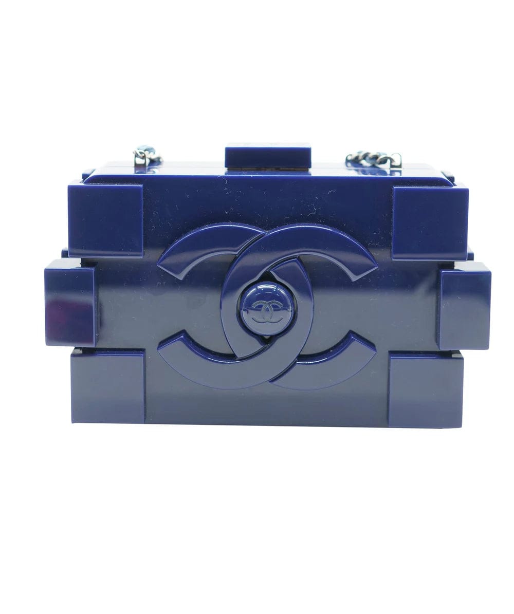 Chanel Chanel Navy Blue Plexiglass Boy Brick Lego Clutch - DXBS1469