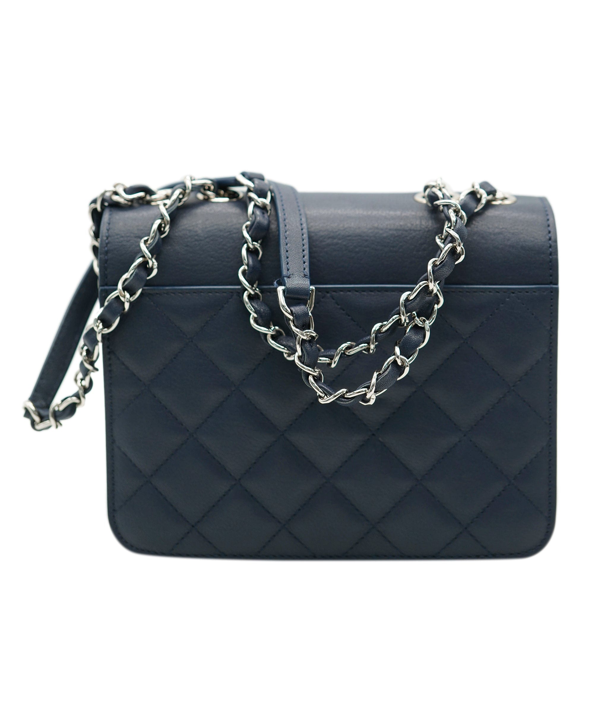 Chanel Chanel Navy Calf Skin CC Quilted Crossbody Bag  AGC1661
