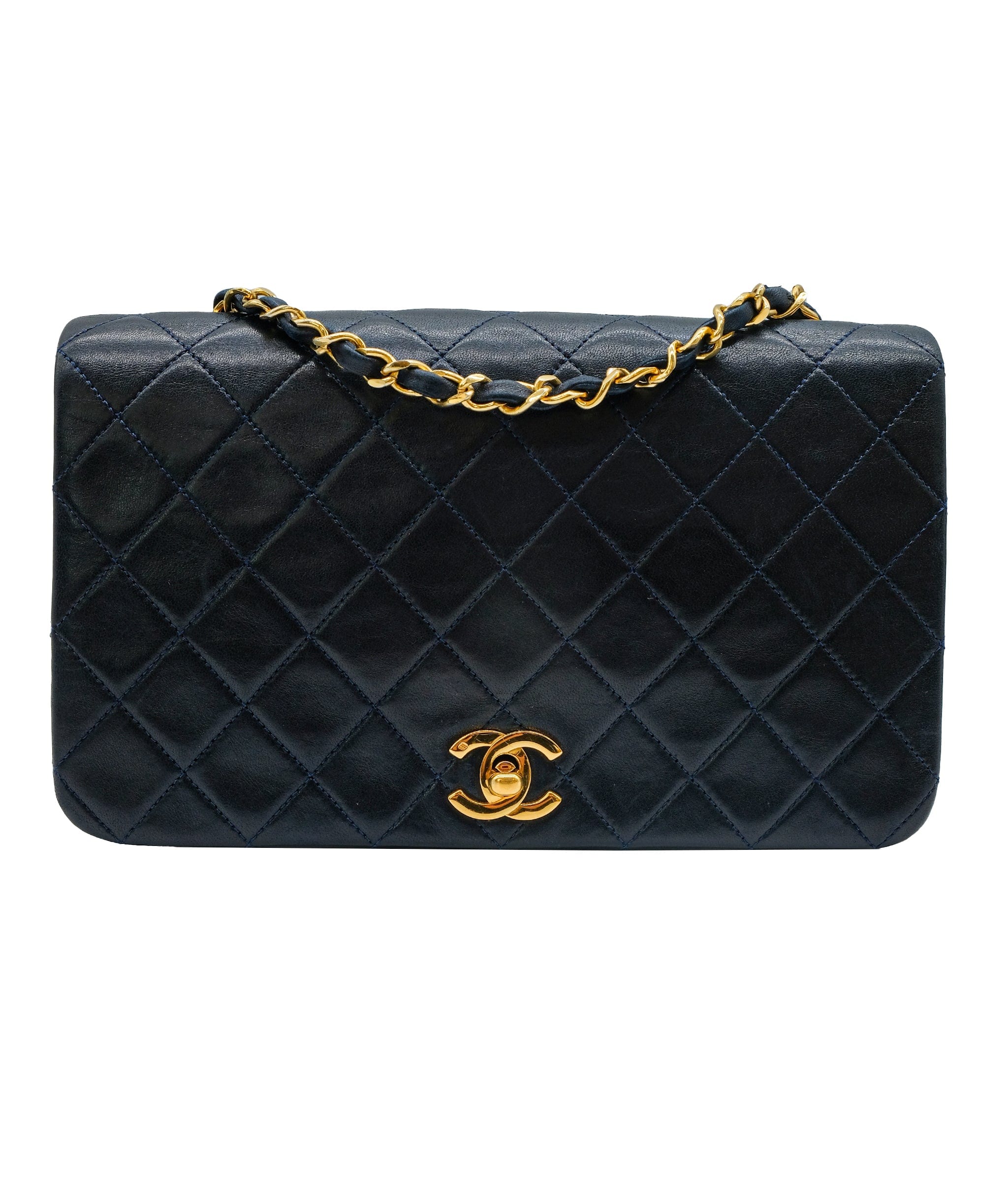 Chanel Chanel Navy Lambskin Full Flap Navy Lambskin ASC5275