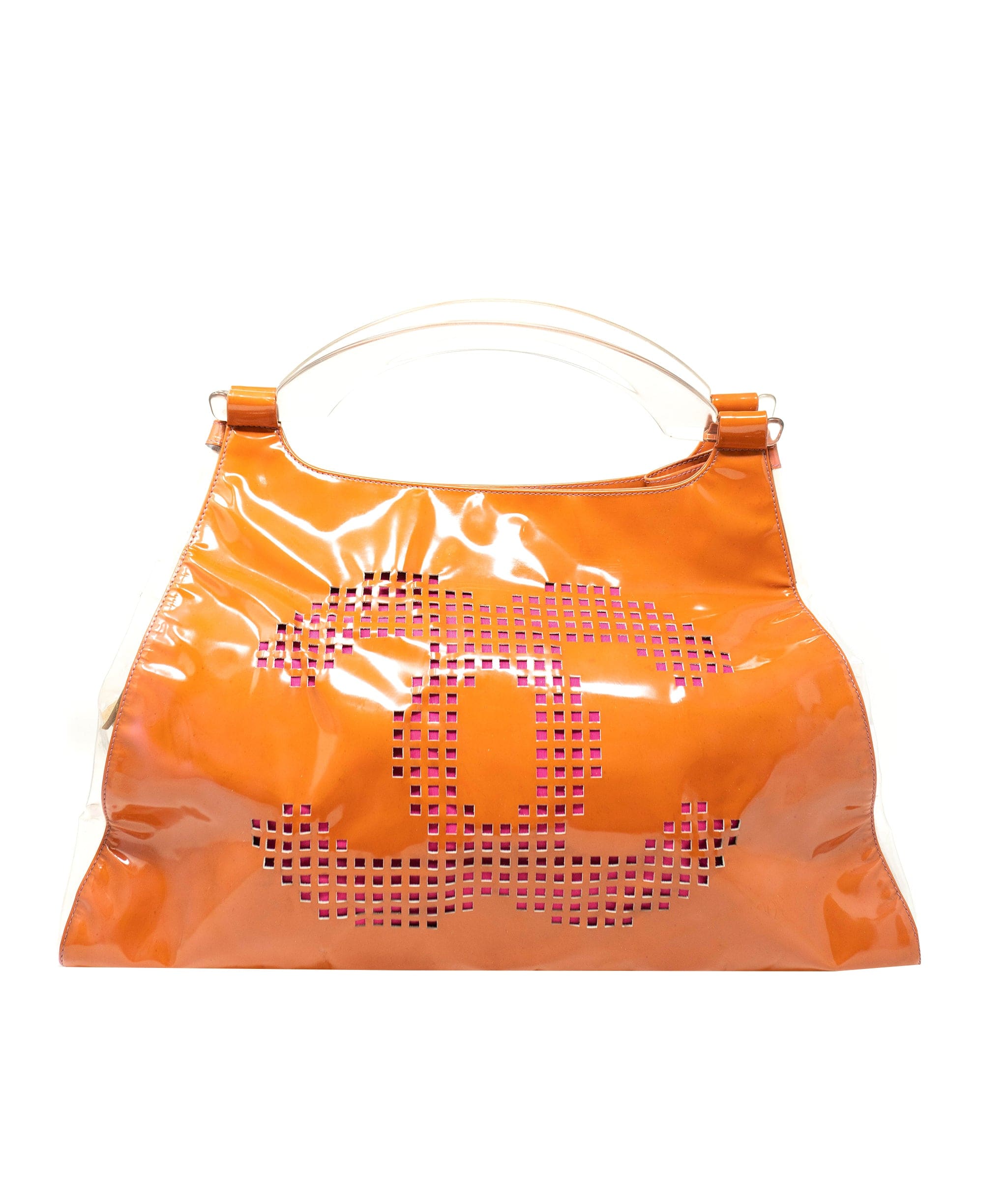 Chanel Chanel Perspex Orange Patent Beach Bag ADC1174