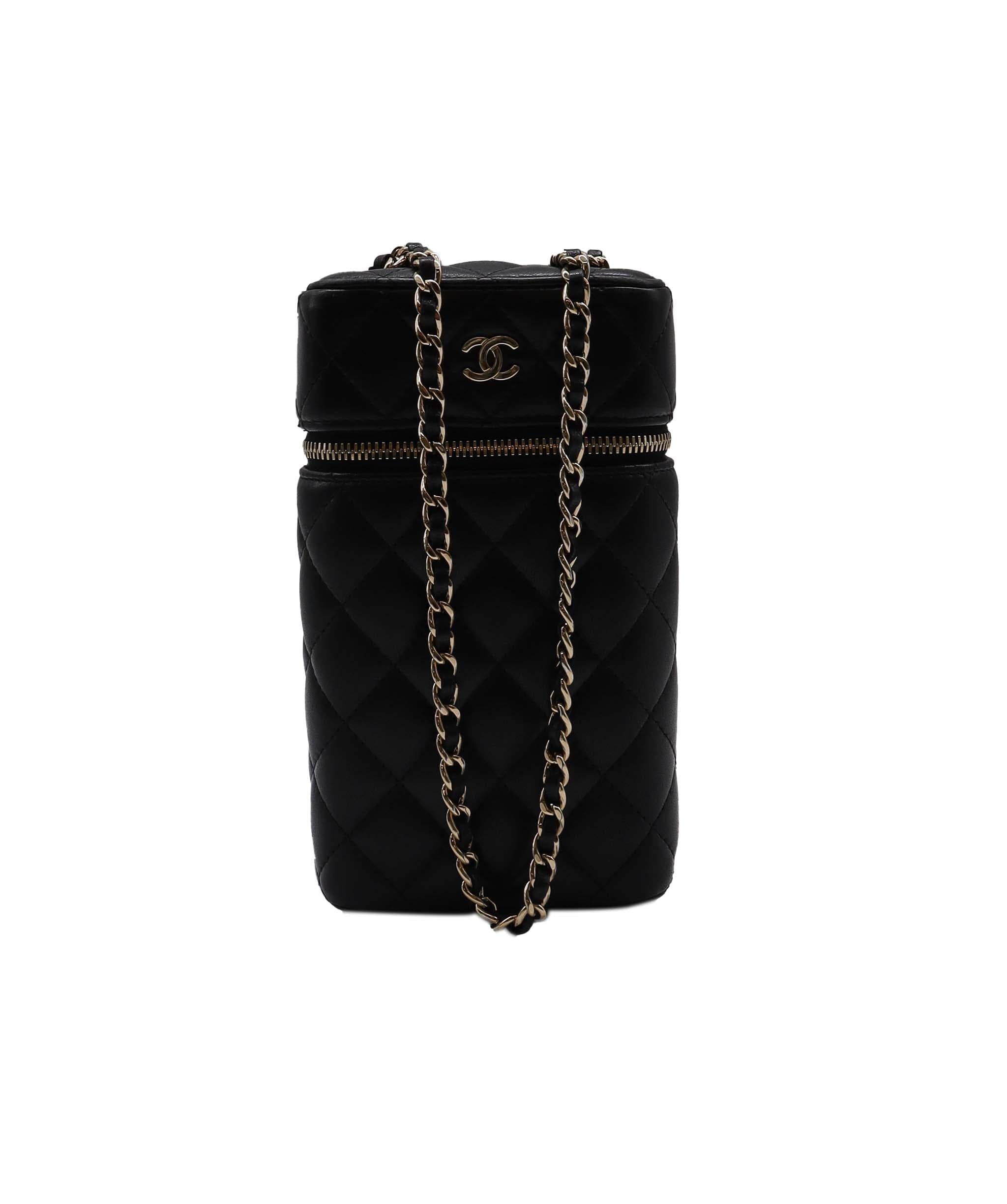 Chanel Chanel Phone Holder Crossbody  Black with dustbag and box SHW RJC4409