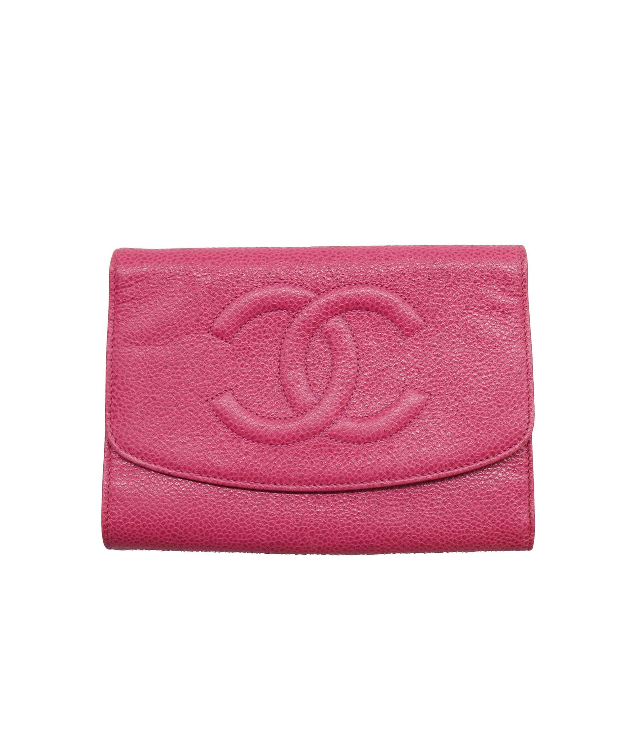 Chanel chanel pink hot pink caviar wallet  DXBS1535