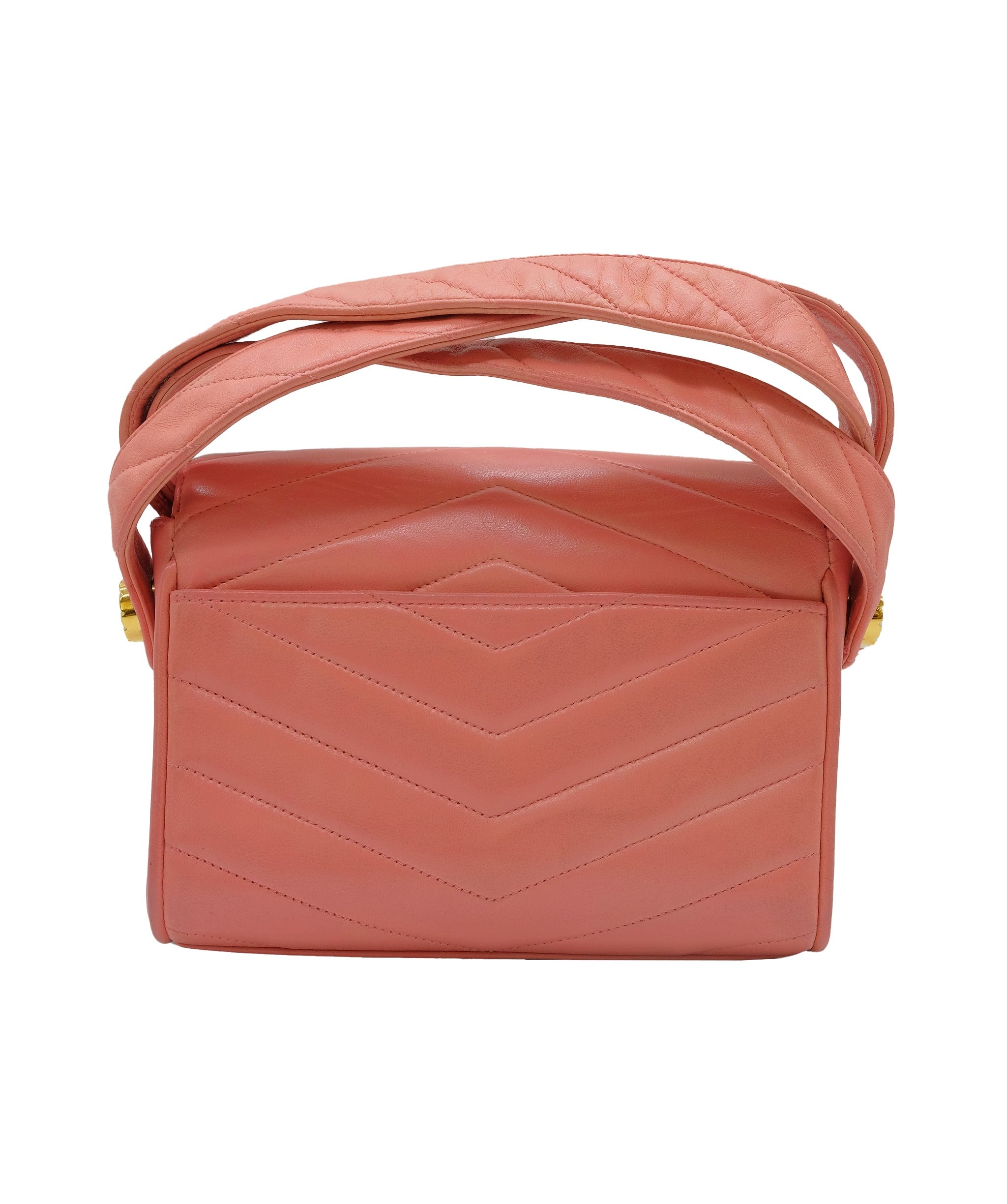 Chanel Chanel Pink Lambskin Chevron Flap B Pink Lambskin ASC5270