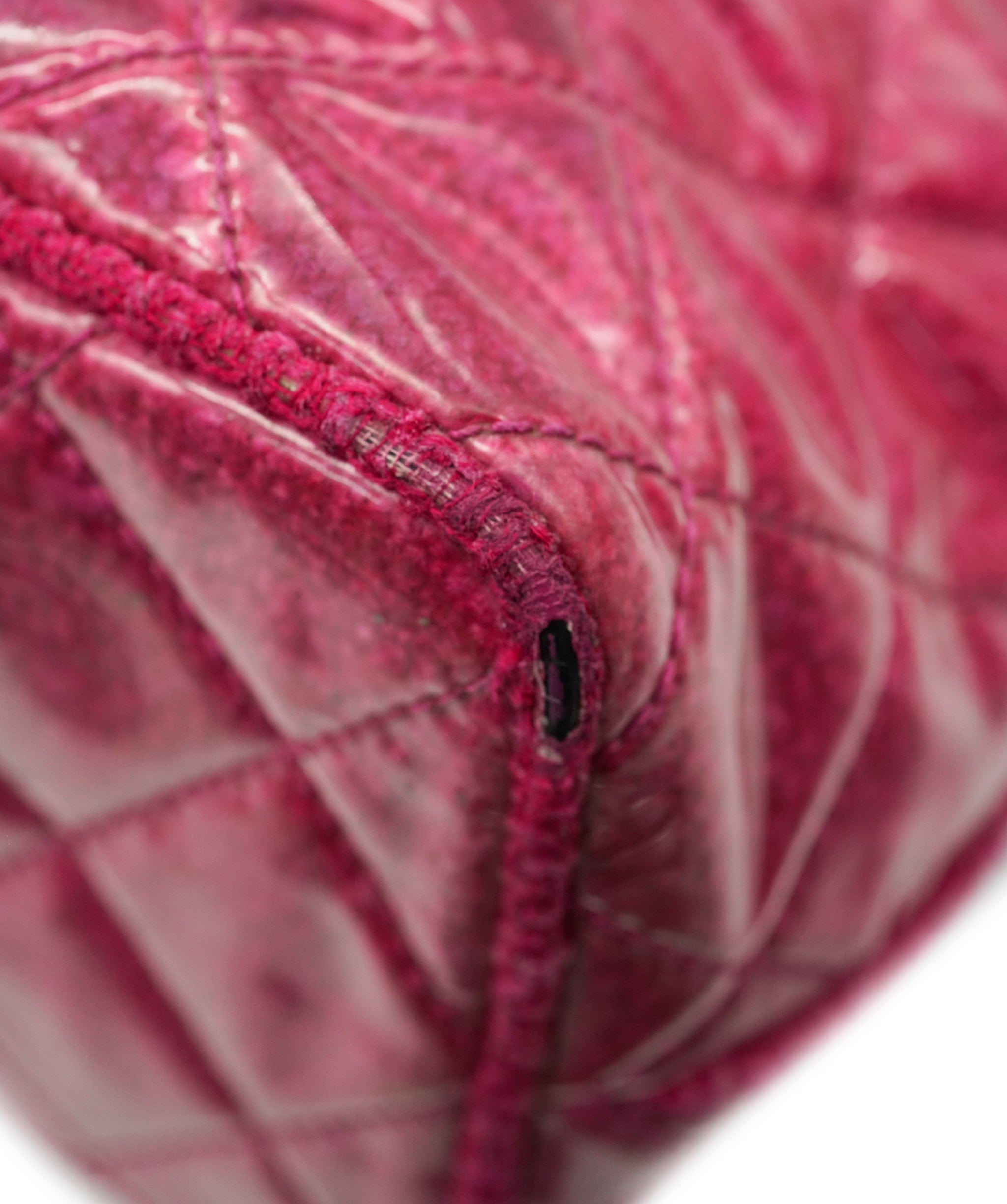 Chanel Chanel Pink Vinyl Quilted Funny Tweed Tote Bag SHW AGC2199