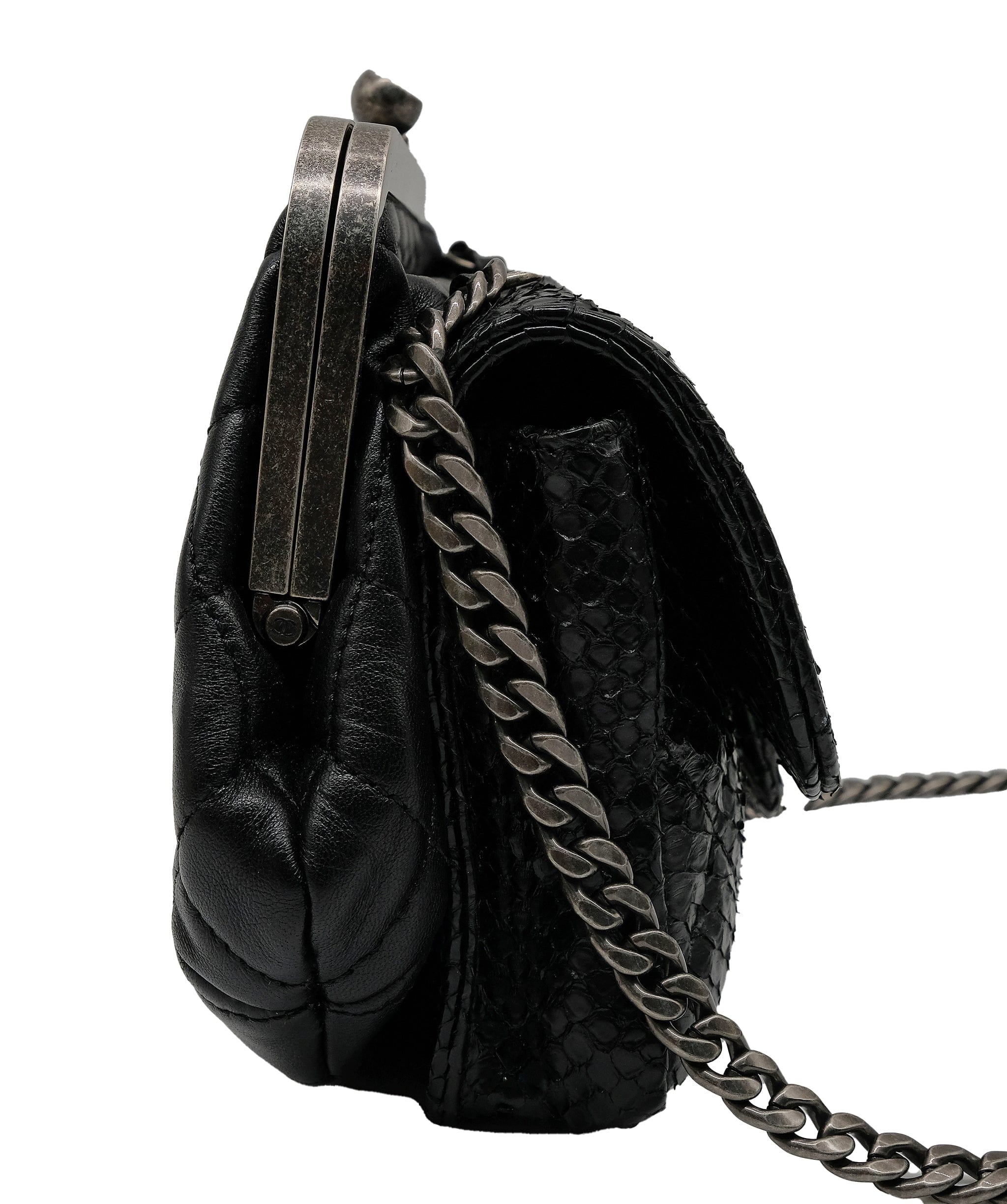 Chanel Chanel Python Black Chain Shoulder Bag RJC3737