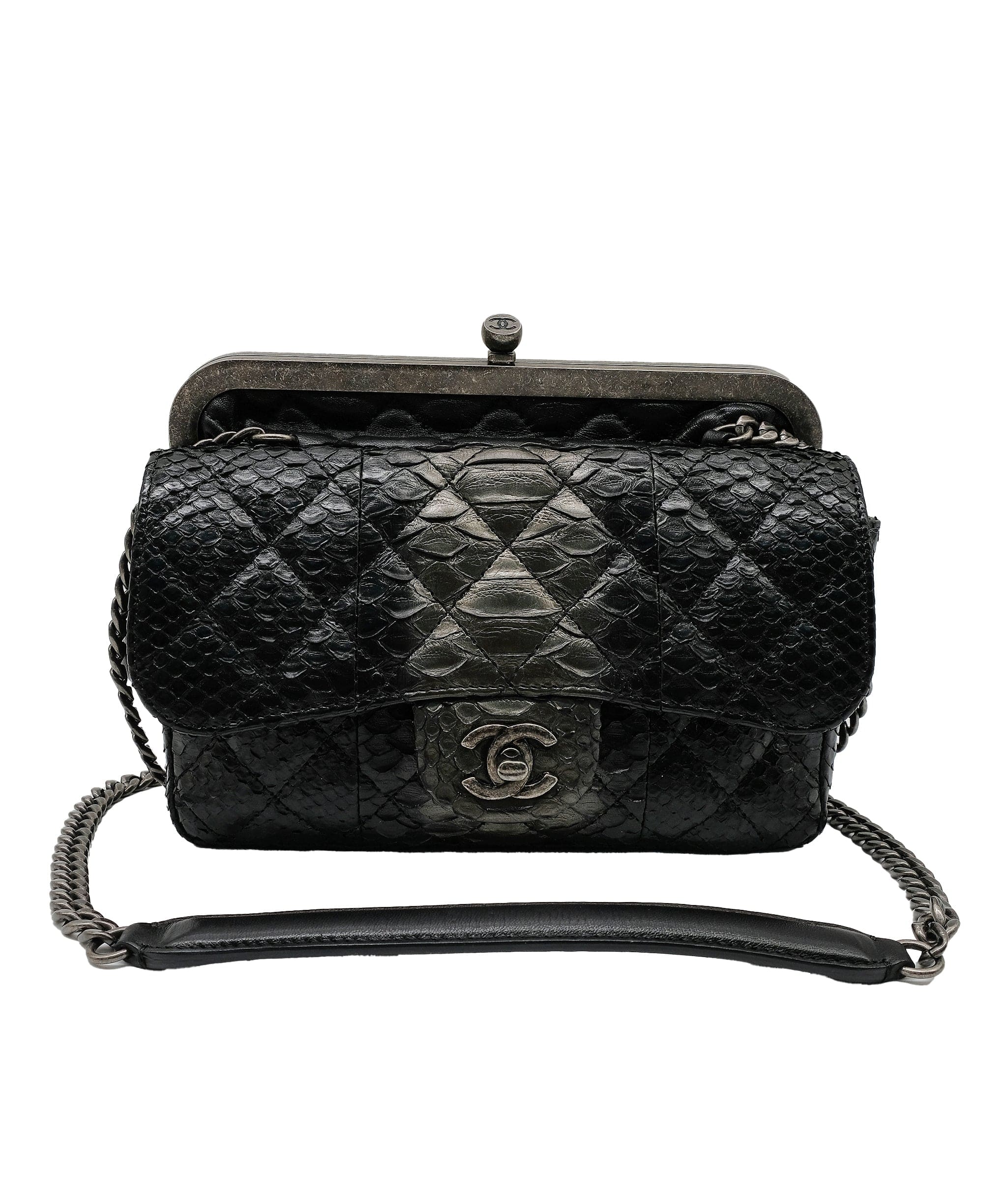 Chanel Chanel Python Black Chain Shoulder Bag RJC3737