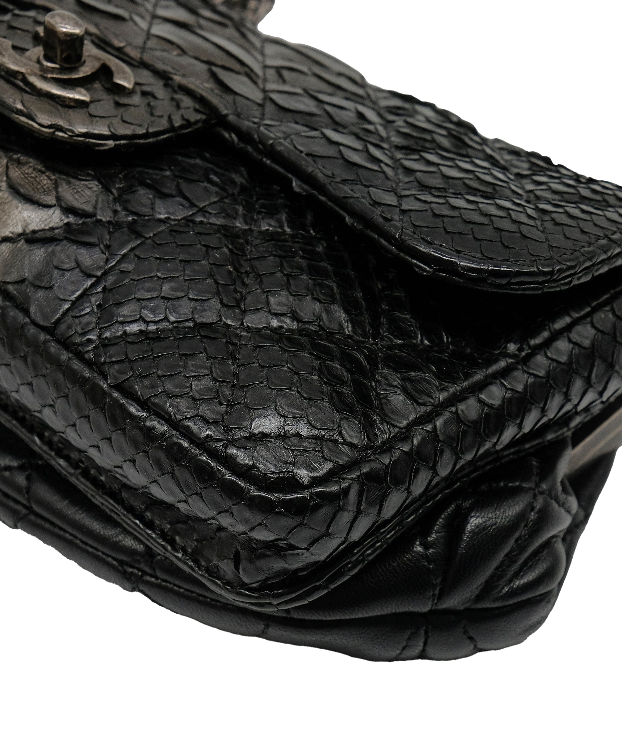 Chanel Chanel Python Black Chain Shoulder Bag RJC3737