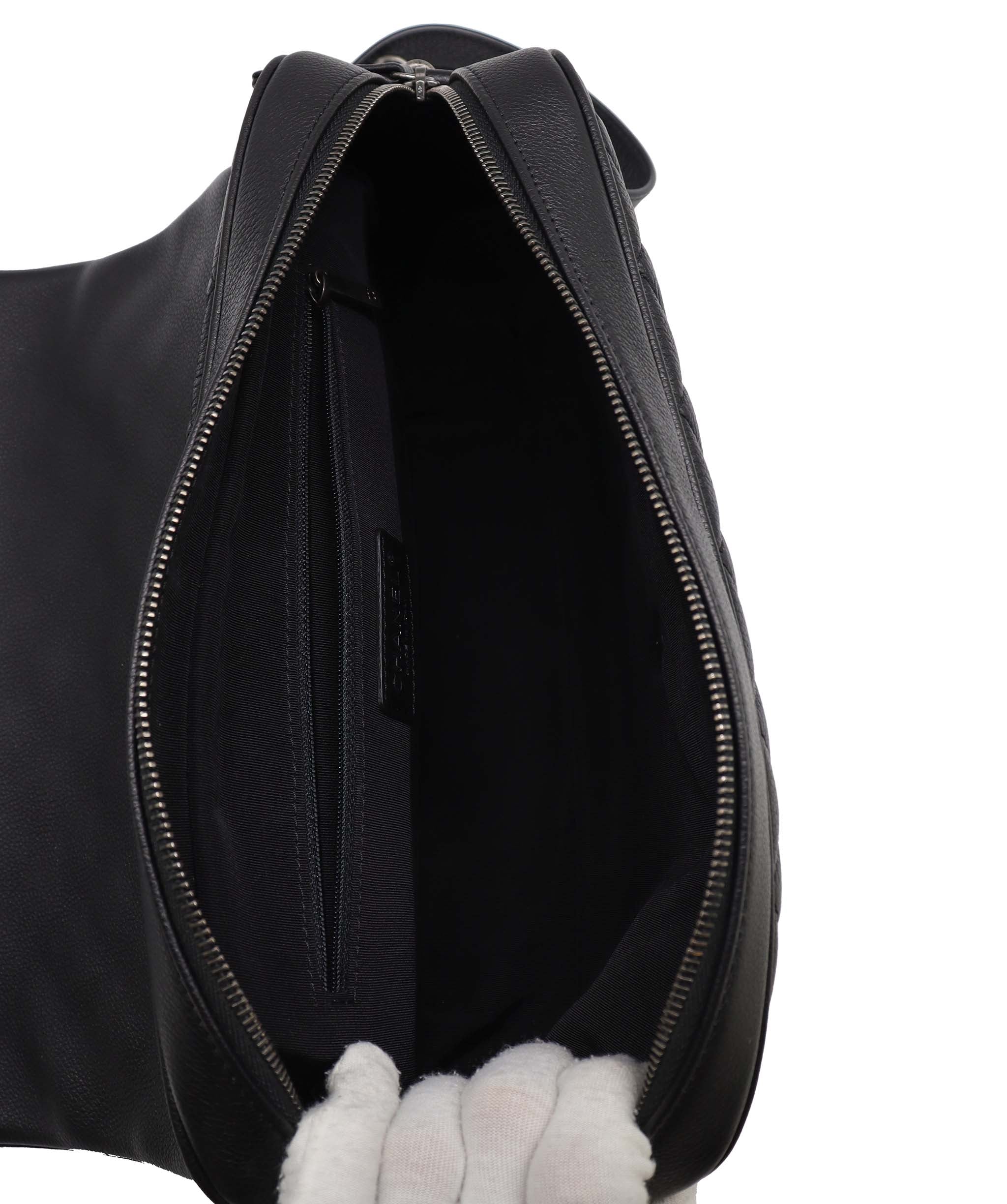 Chanel CHANEL QUILTED LEATHER LARGE BLACK CAVIAR CASUAL ROCK FLAP BAG RJC4442