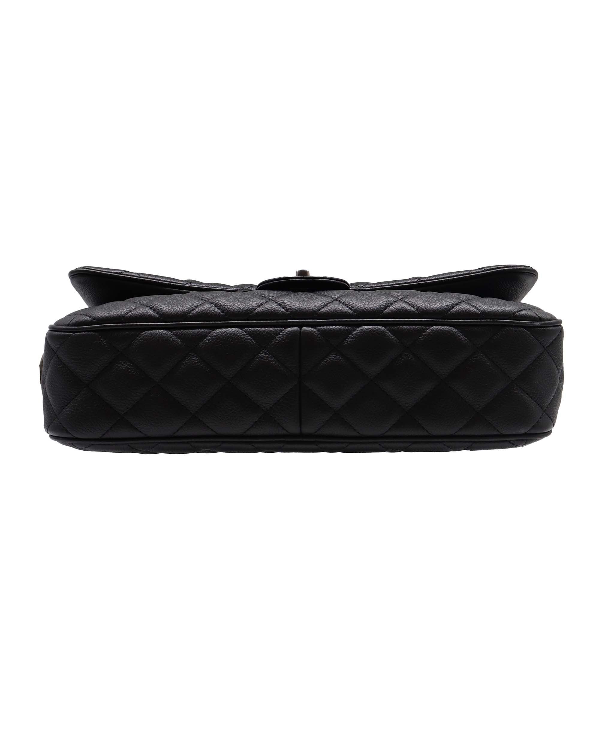 Chanel CHANEL QUILTED LEATHER LARGE BLACK CAVIAR CASUAL ROCK FLAP BAG RJC4442
