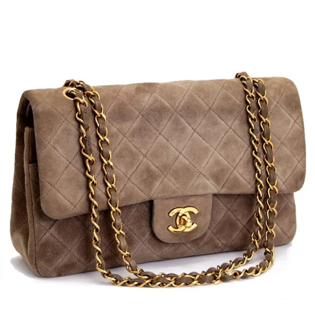 Chanel suede medium classic flap with GHW - ASL10445