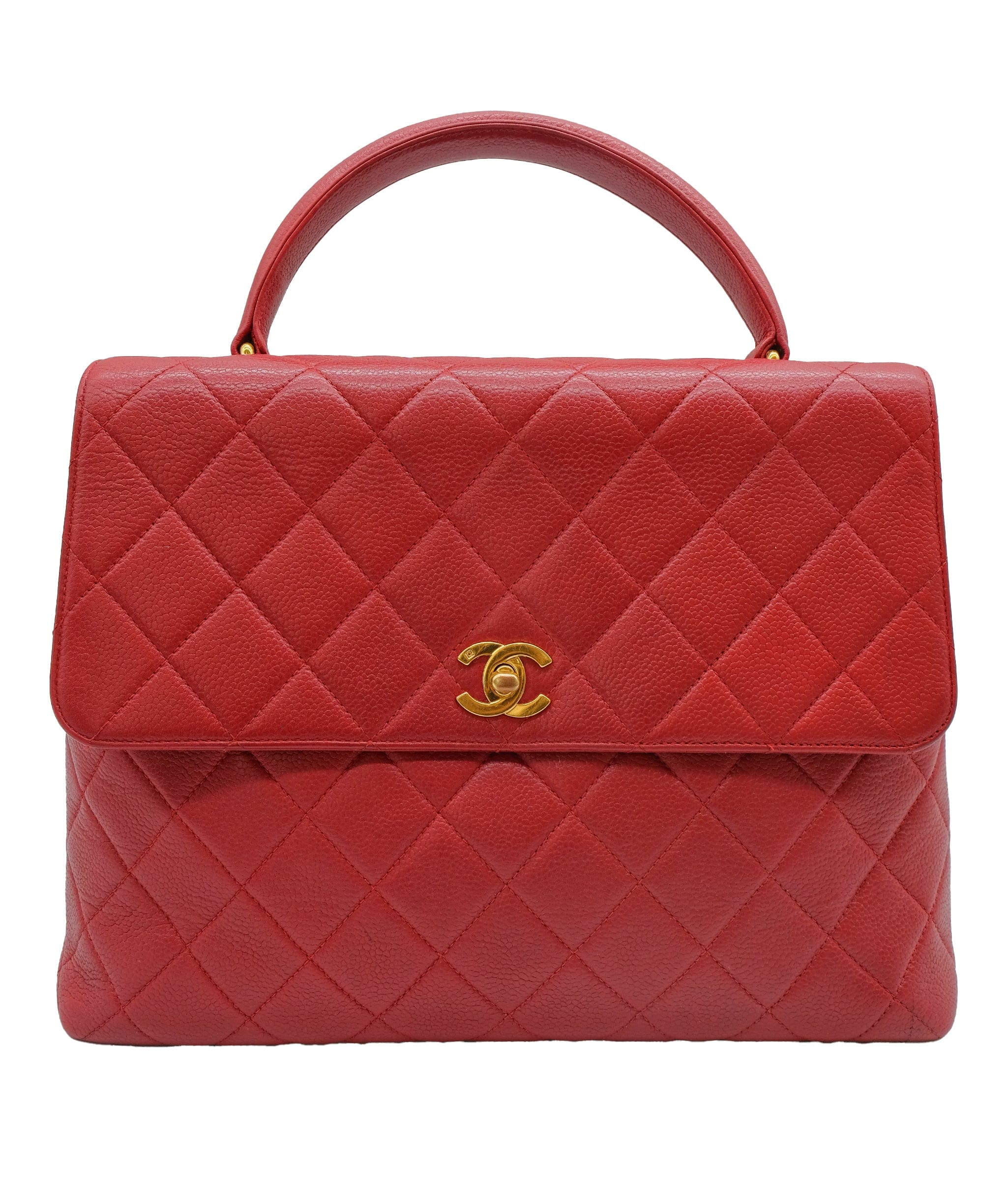 Chanel Chanel Red Caviar Large Top Hand Red Caviar ASC5255