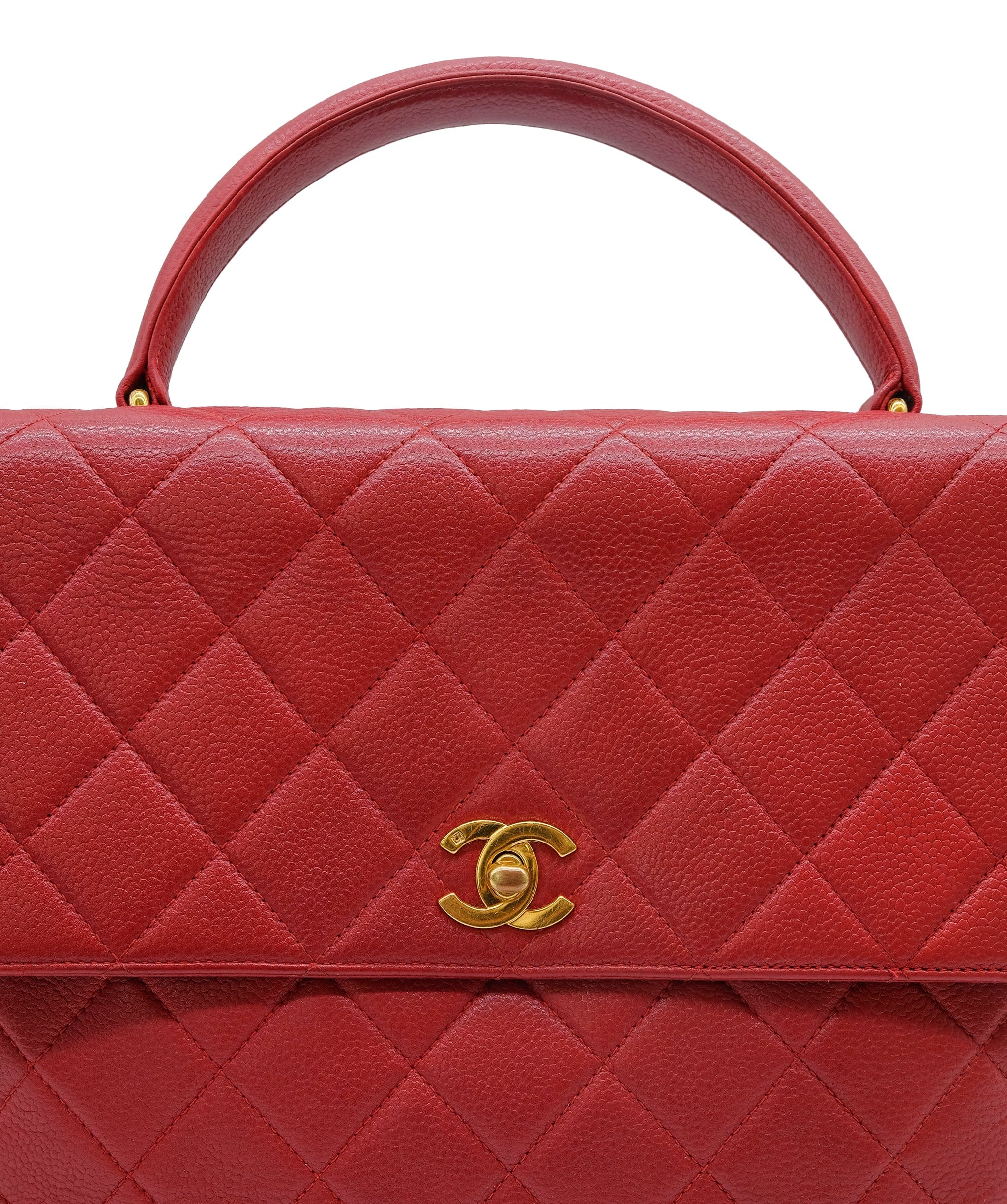 Chanel Chanel Red Caviar Large Top Hand Red Caviar ASC5255