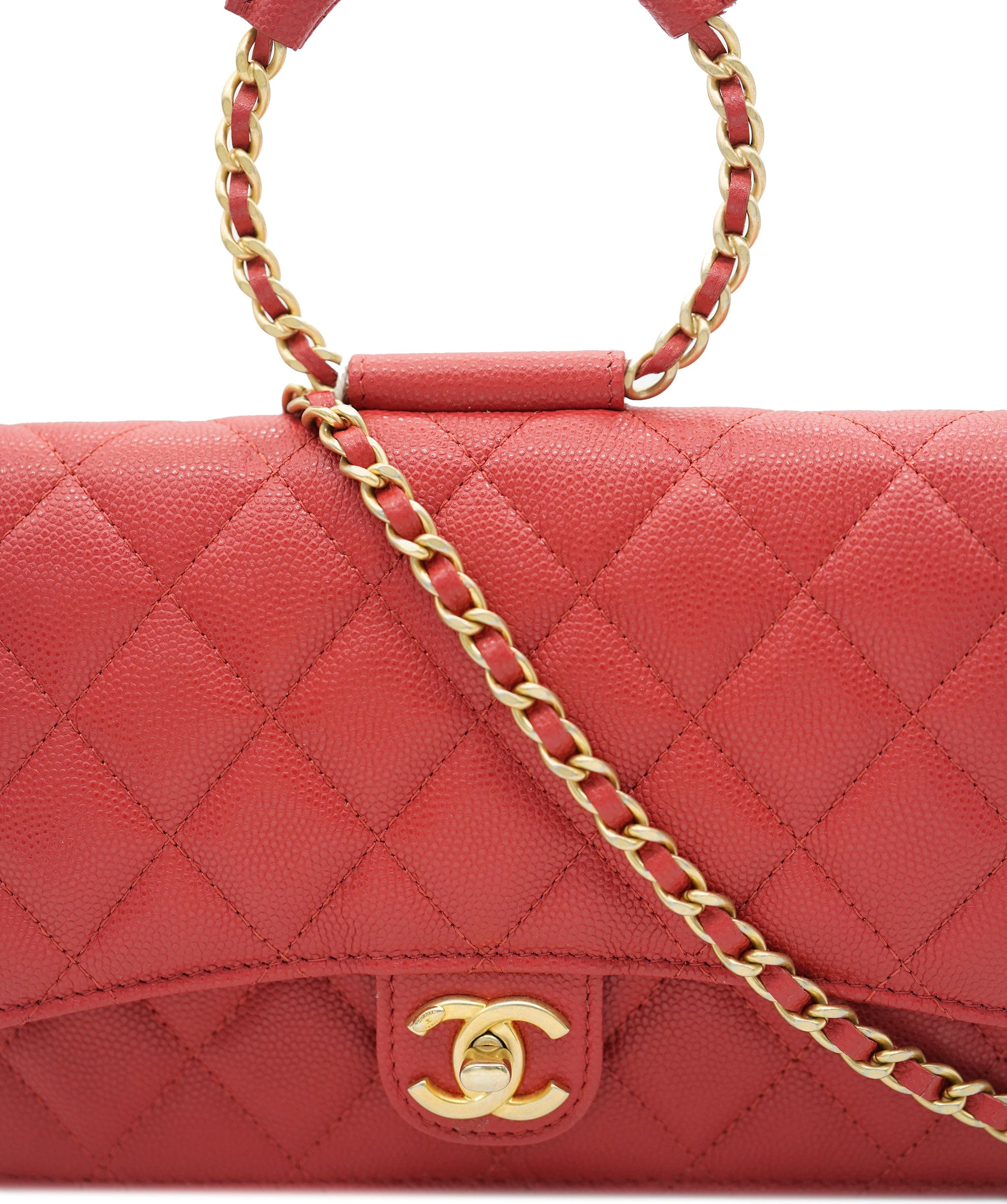 Chanel Chanel Red Caviar Top Handle Crossbody Bag  ALC1900