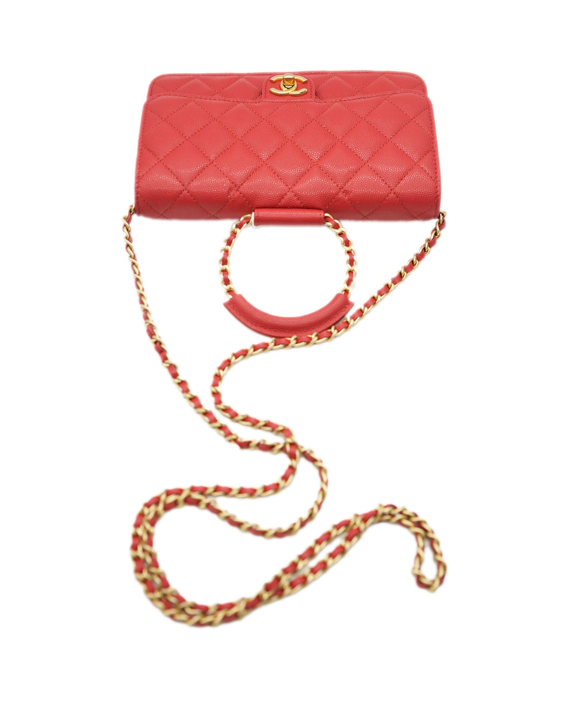 Chanel Chanel Red Caviar Top Handle Crossbody Bag  ALC1900