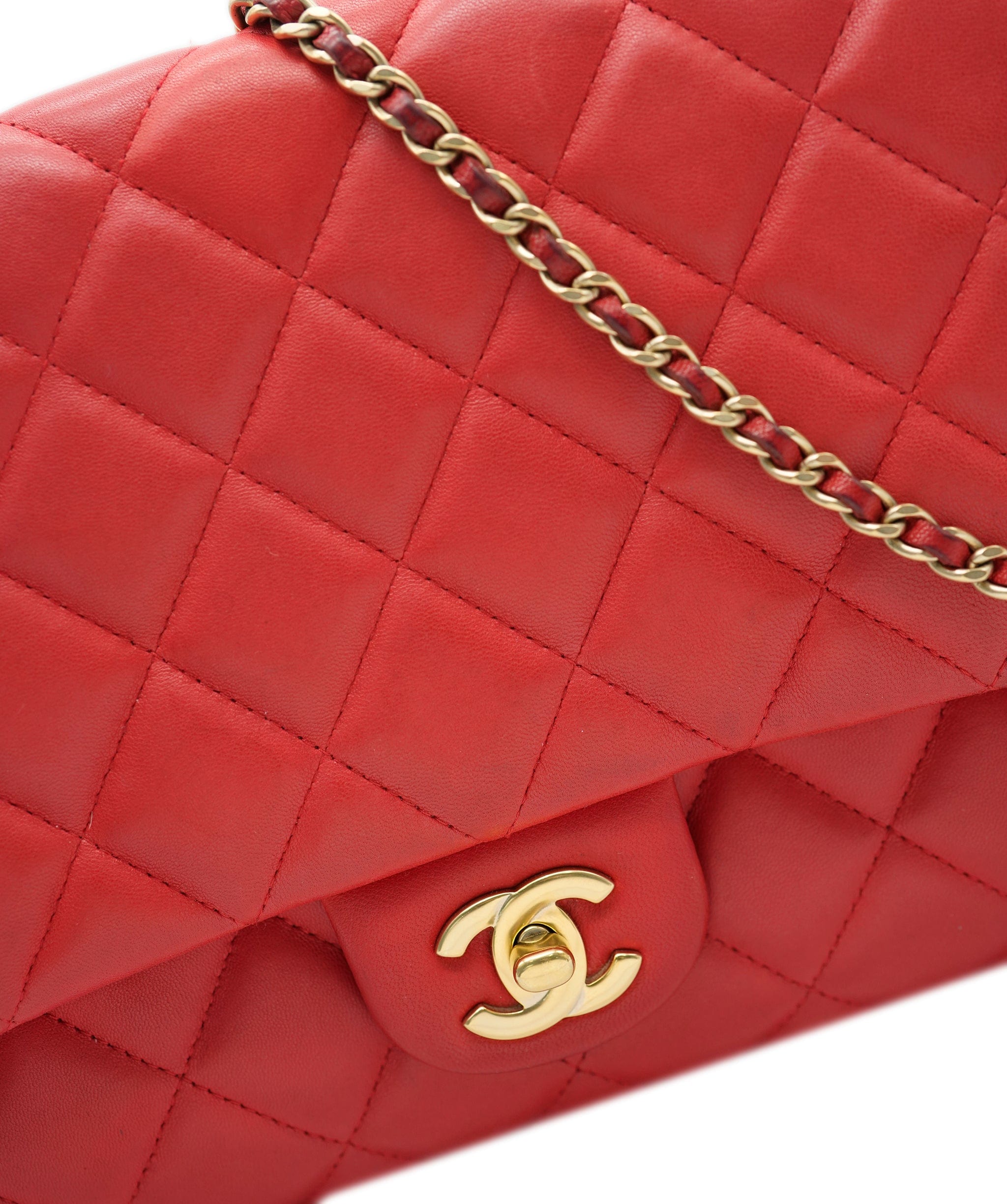 Chanel Chanel Red Clutch Shoulder Bag  ALC1257