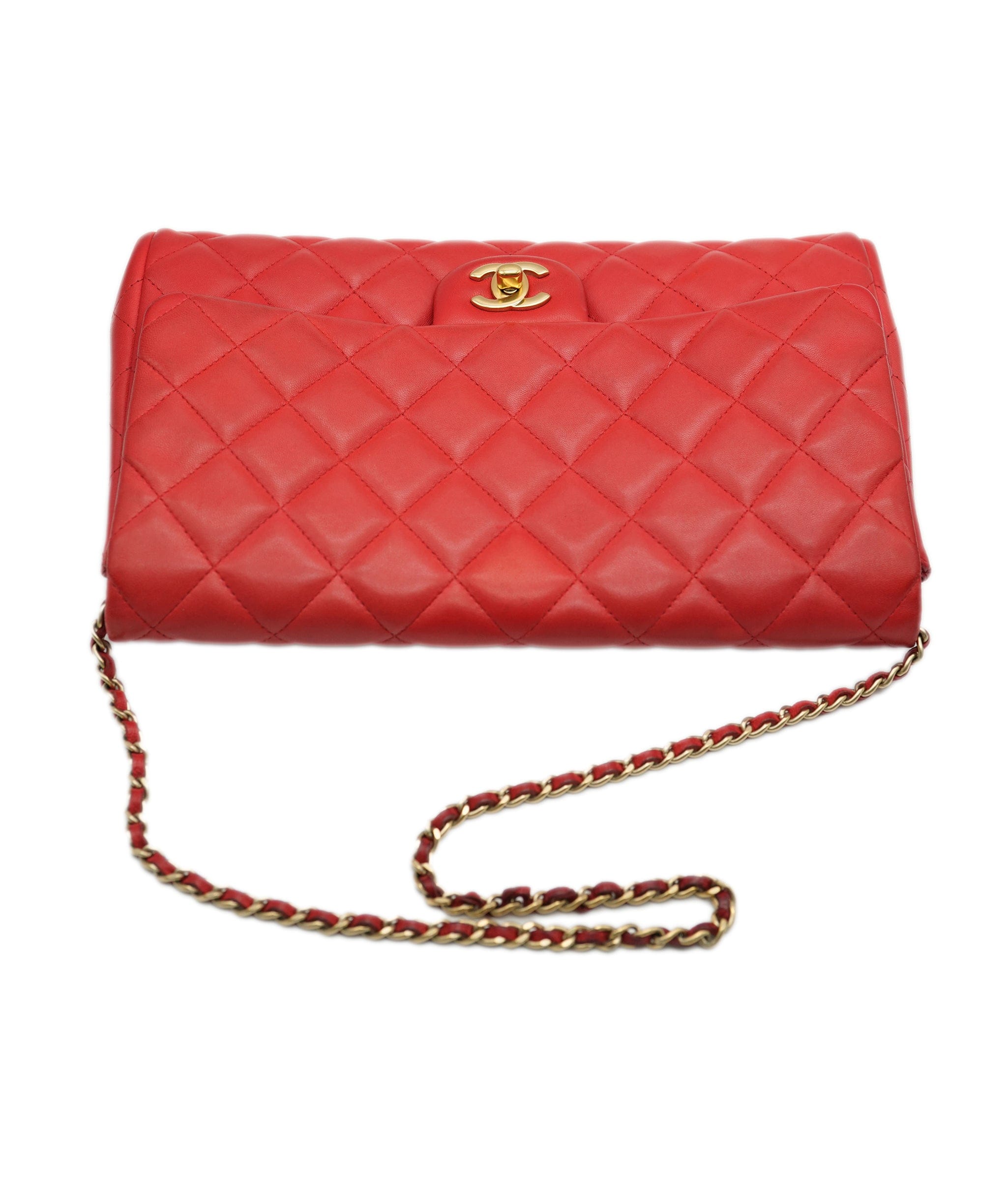 Chanel Chanel Red Clutch Shoulder Bag  ALC1257