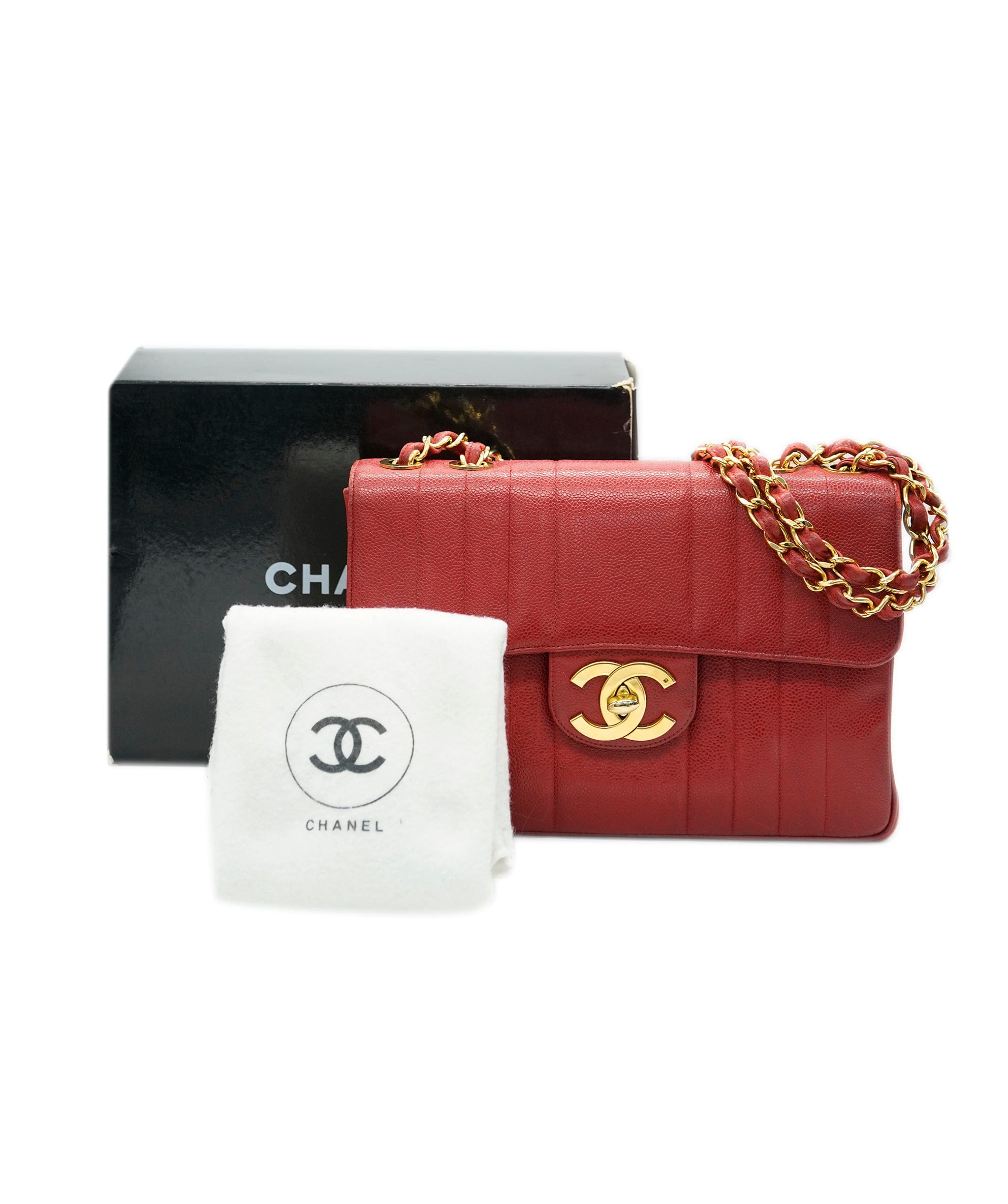 Chanel Chanel Red Jumbo Mademoiselle caviar bag - Comes with Box and Dustbag  - AJC0721