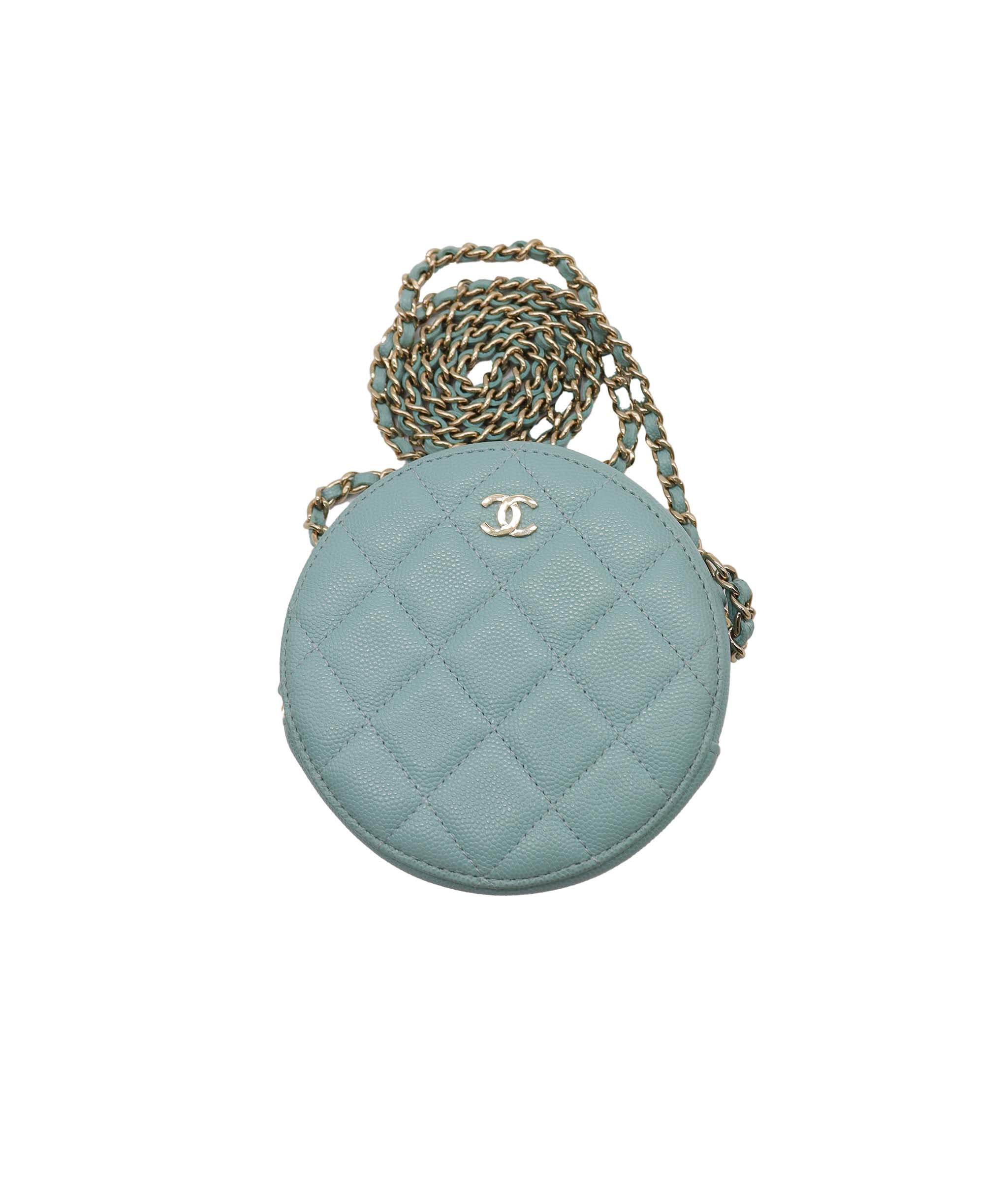 Chanel Chanel Round Vanity Bag Caviar GHW Blue DXBS2362