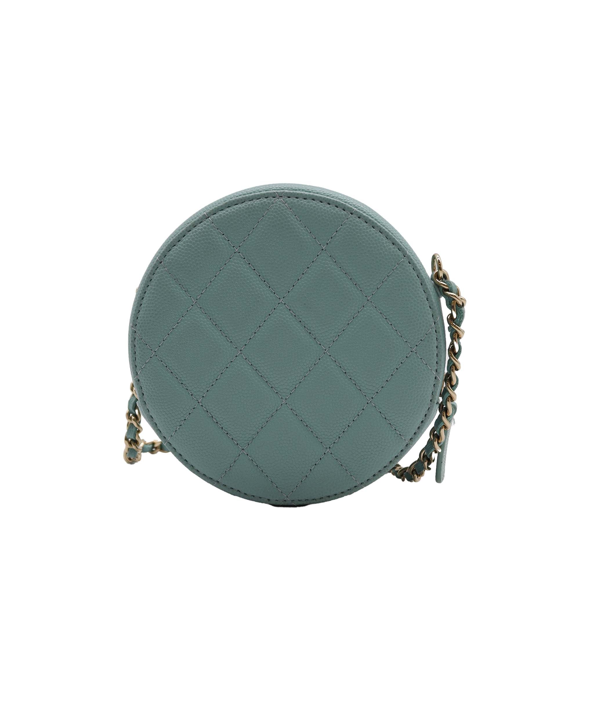 Chanel Chanel Round Vanity Bag Caviar GHW Blue DXBS2362