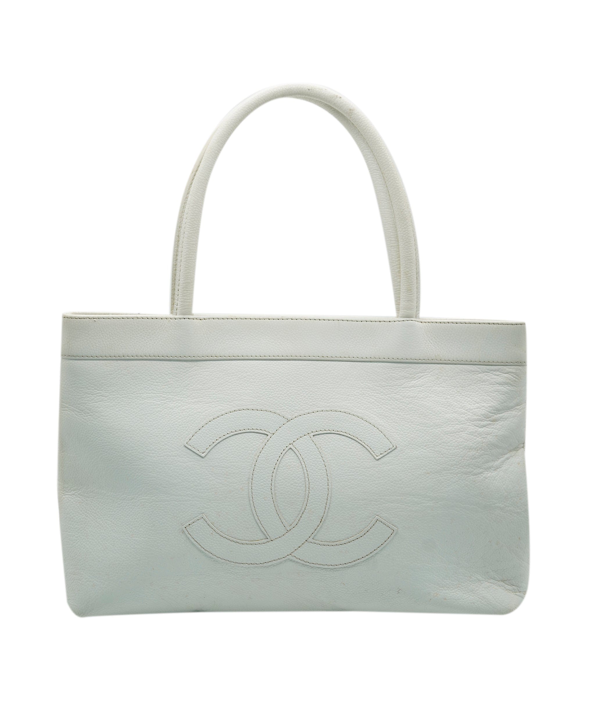 Chanel Chanel Shopping Bag caviar white CC vintage AVC1236