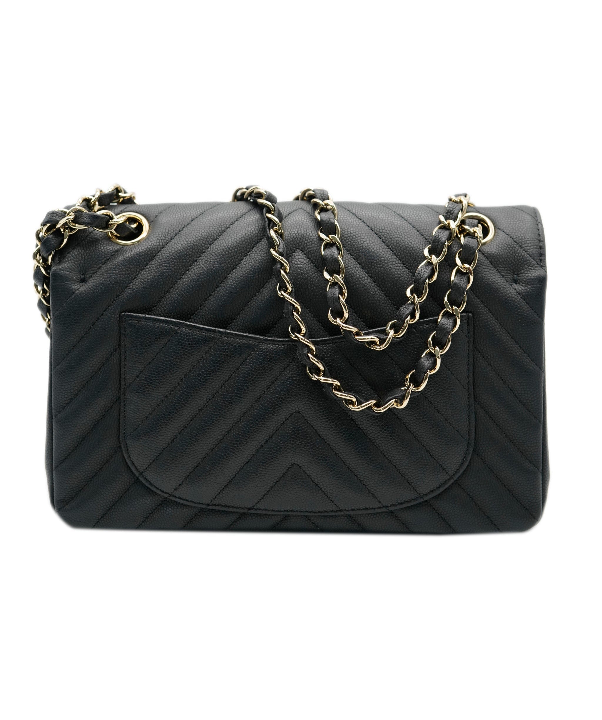 Chanel Chanel Small Classic Champagne Hardware Chevron ASC4312