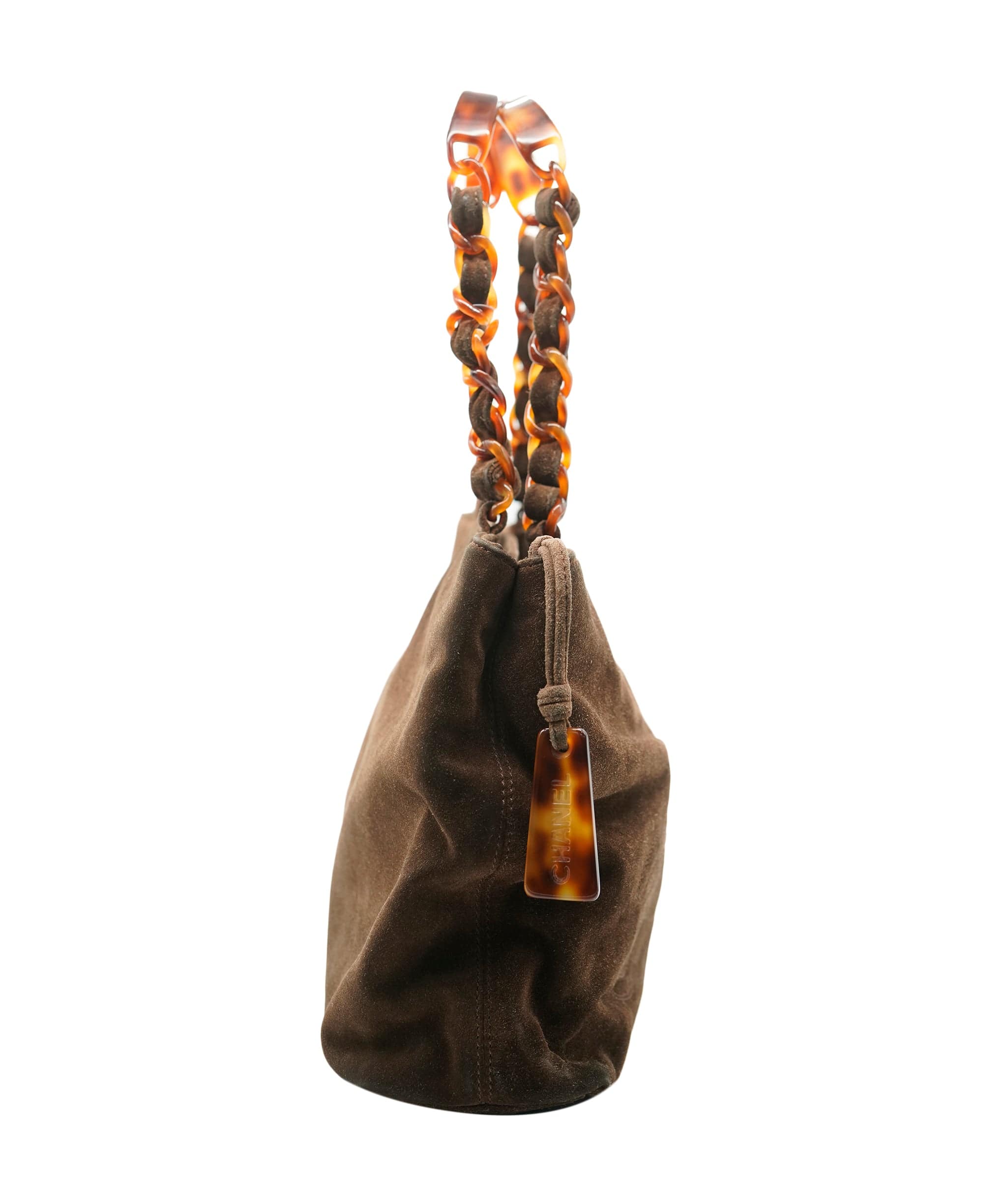 Chanel Chanel Suede Brown CC Shoulder Bag  ALC2385