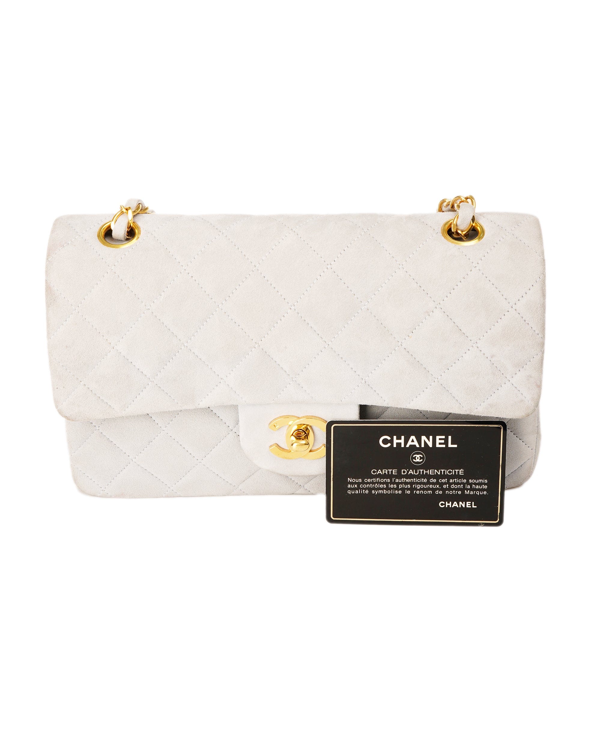 Chanel Chanel Suede Icy Blue Classic Flap with GHW - DBXS1764