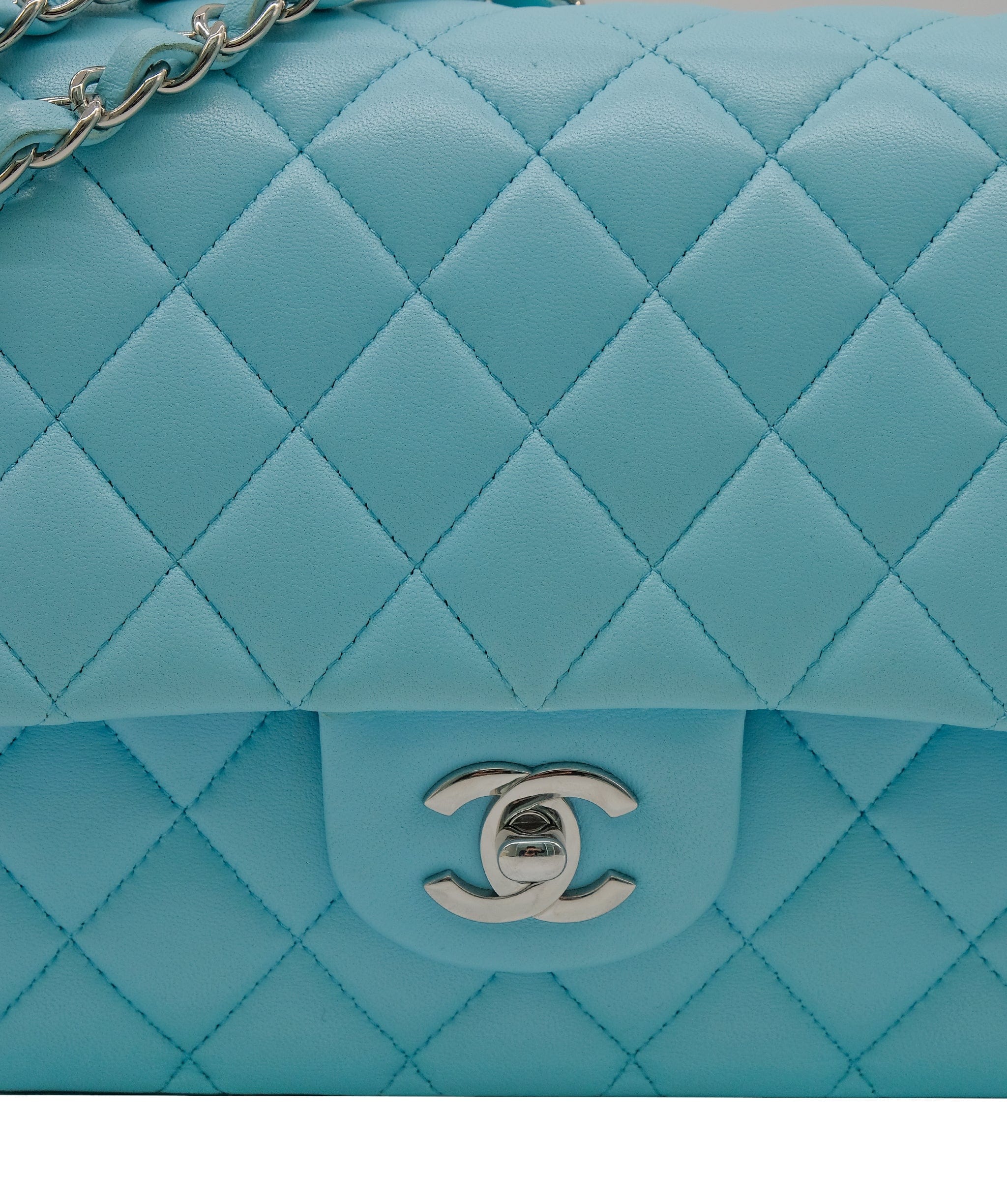 Chanel Chanel Tiffany Blue Medium Lambskin Classic Flap RJC3752