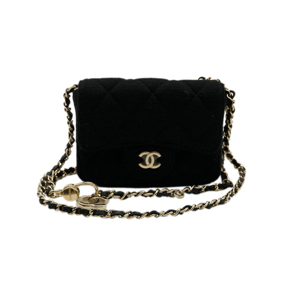 Chanel Vintage Caviar Mini Classic Flap Fanny Pack Waist Belt Bag