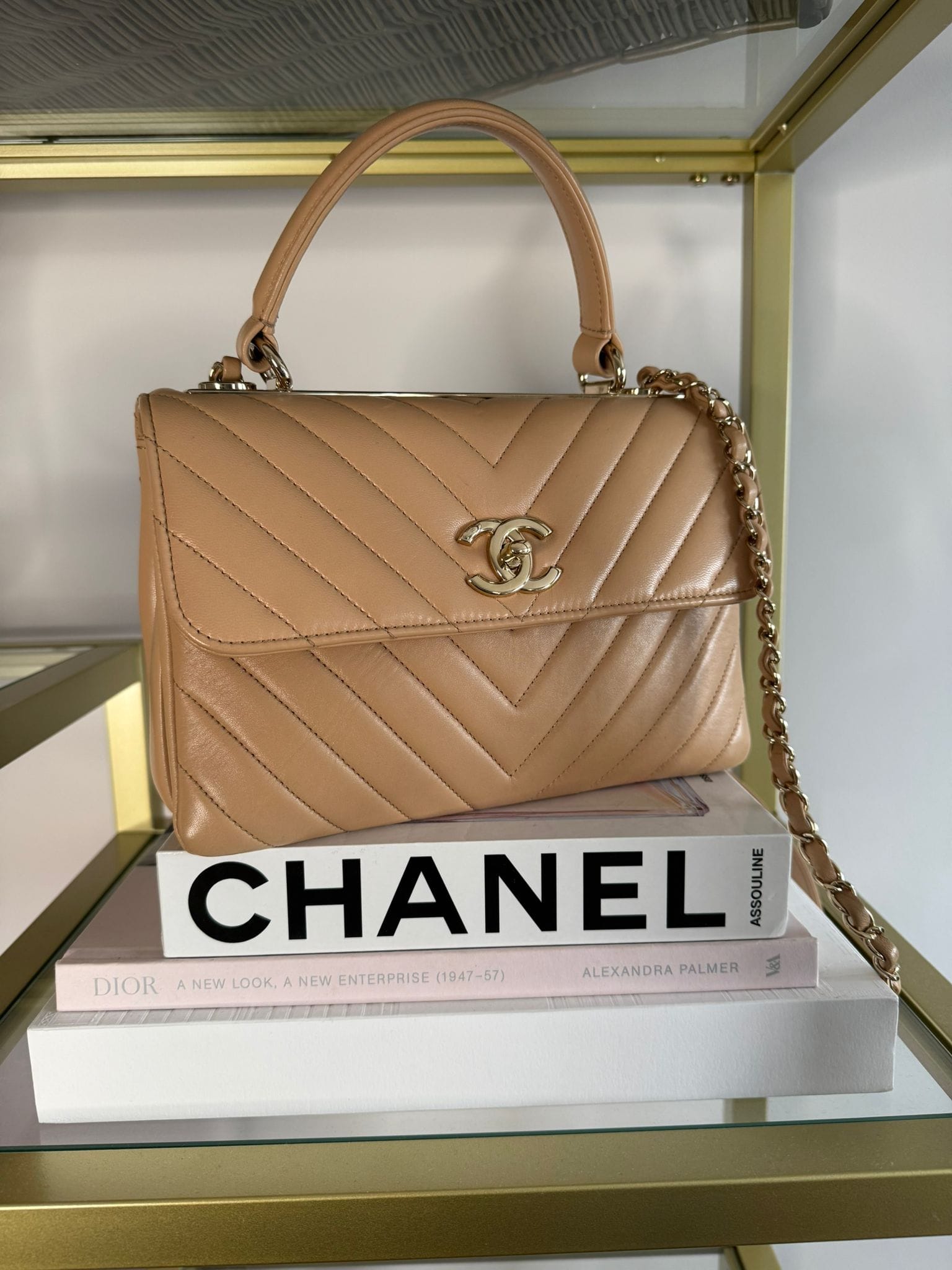 Chanel Chanel Top Handle Beige ASC7012