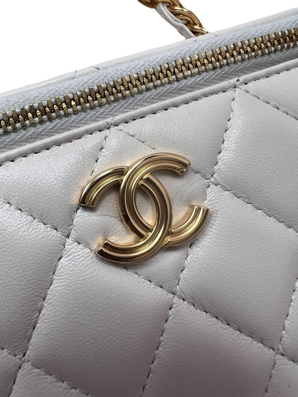 Chanel Chanel Vanity Top Handle Ivory Lambskin GHW SYC1172