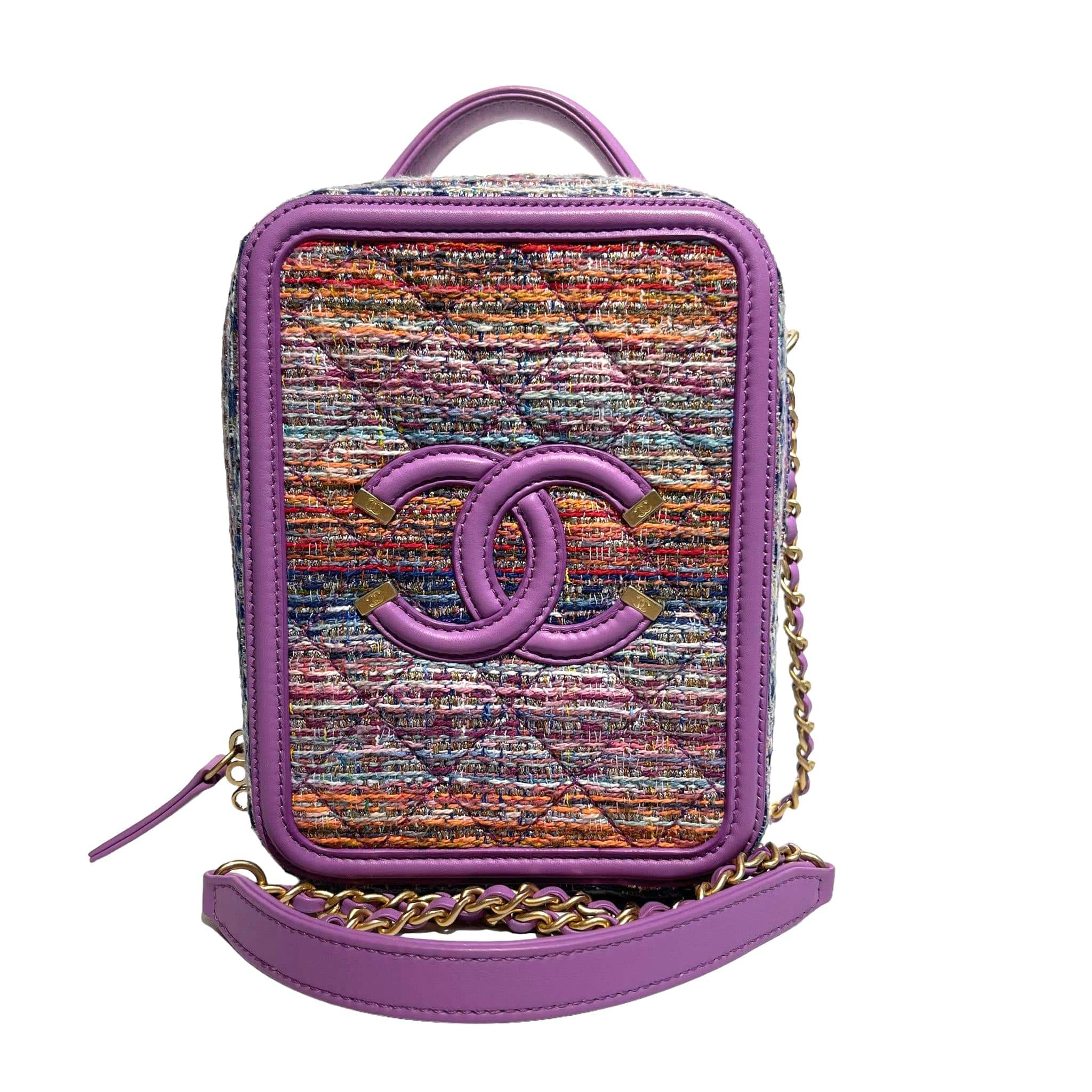 Chanel Vanity Vertical Tweed Purple Matte GHW 90192291 – LuxuryPromise