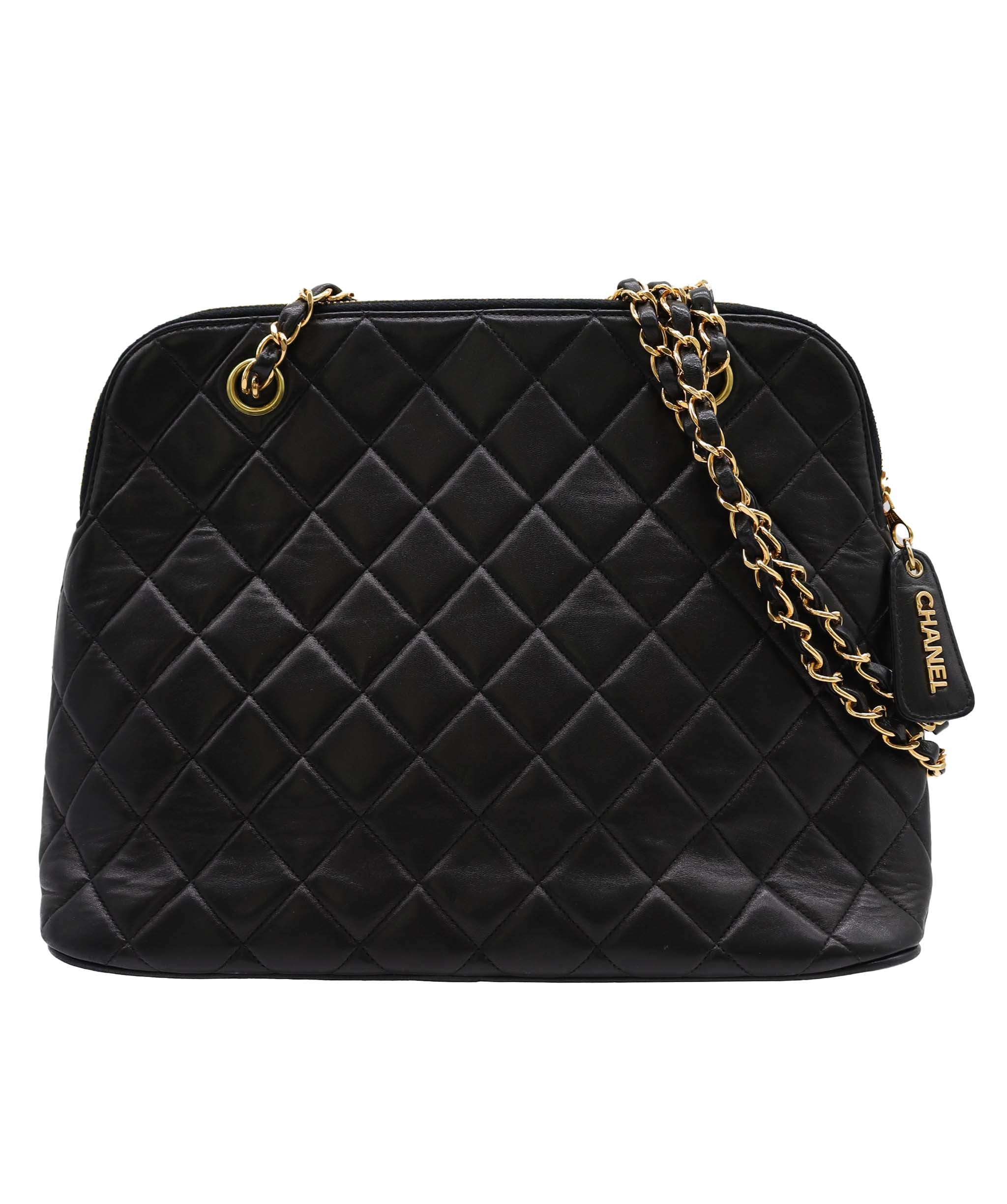 Chanel Chanel Vintage Alma Zip Tote Black Lambskin GHW #4 SKC1994