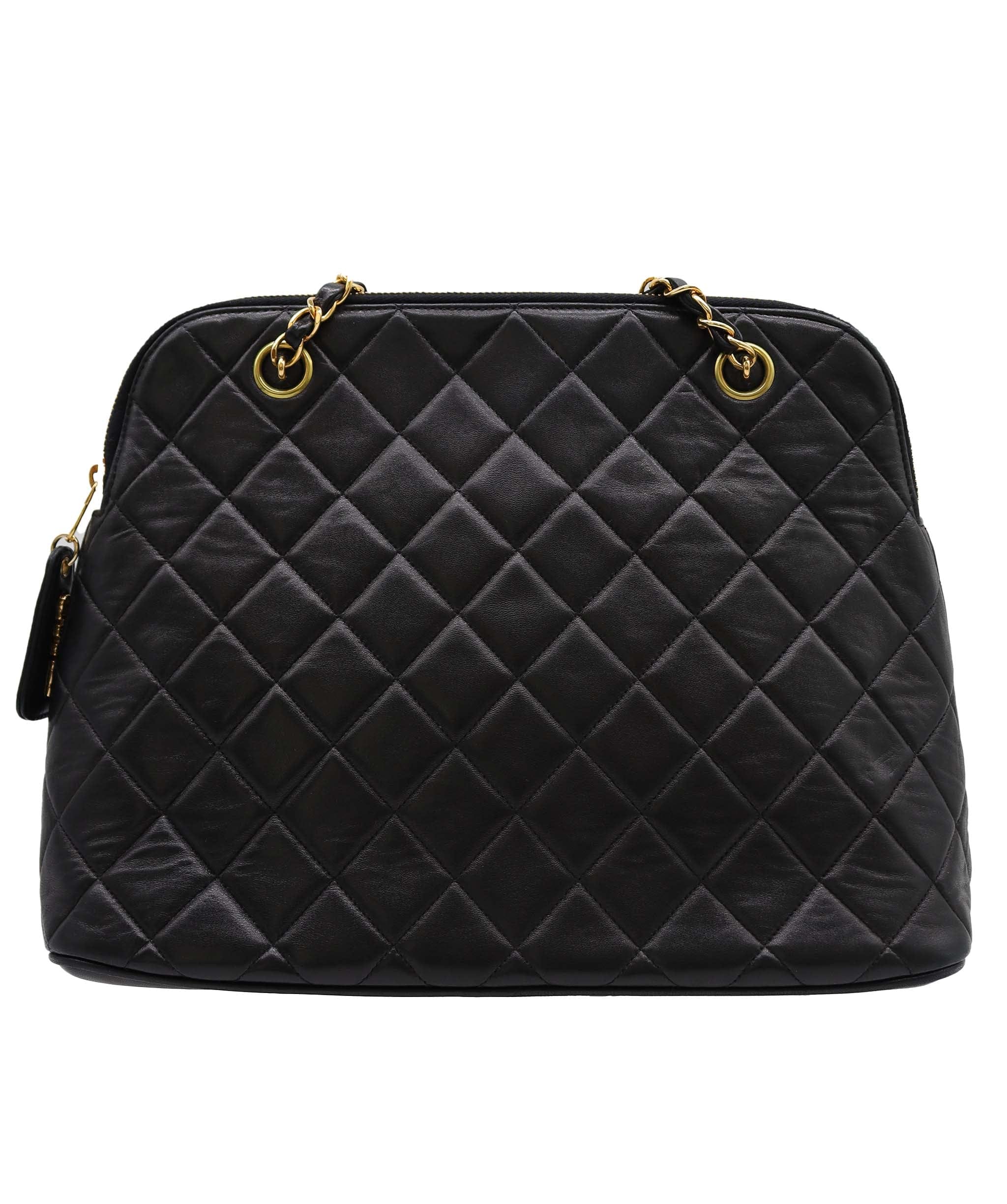 Chanel Chanel Vintage Alma Zip Tote Black Lambskin GHW #4 SKC1994