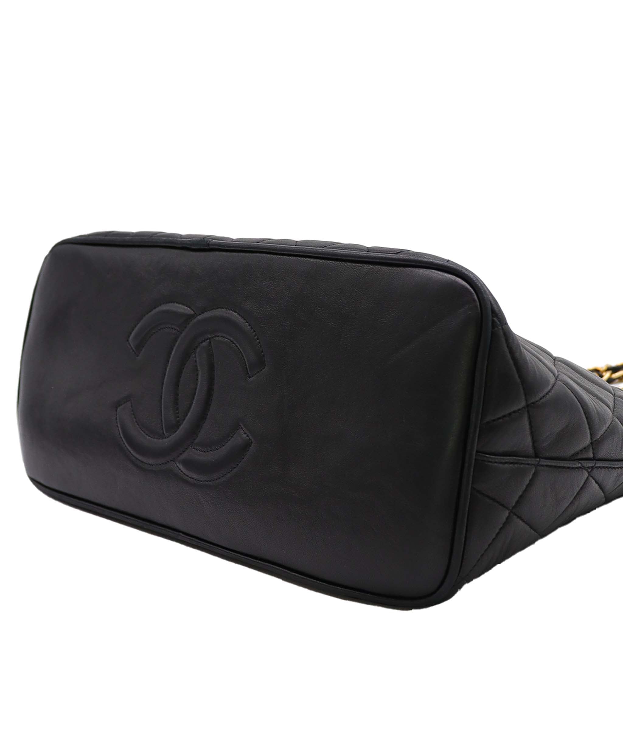 Chanel Chanel Vintage Alma Zip Tote Black Lambskin GHW #4 SKC1994