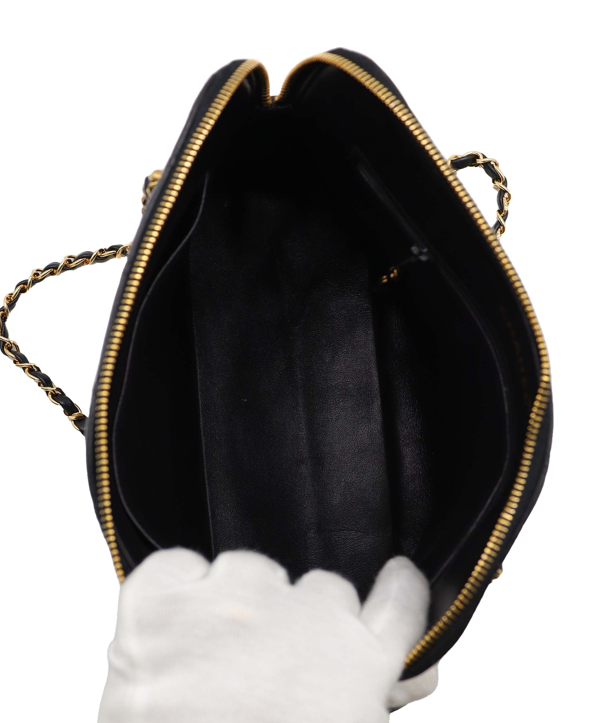 Chanel Chanel Vintage Alma Zip Tote Black Lambskin GHW #4 SKC1994