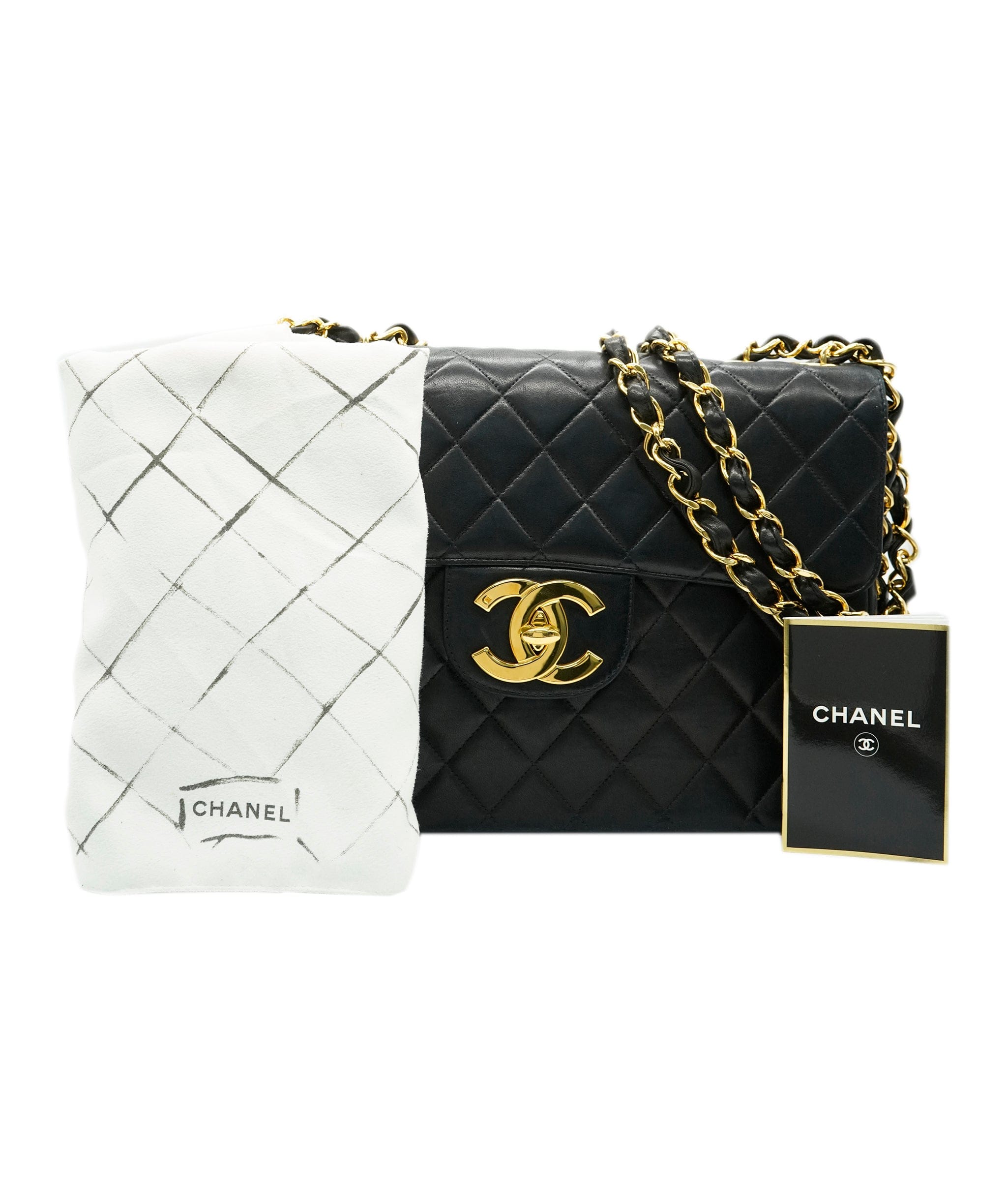 Chanel Chanel Vintage Black Lambskin Maxi XL Bag GHW ALL0933