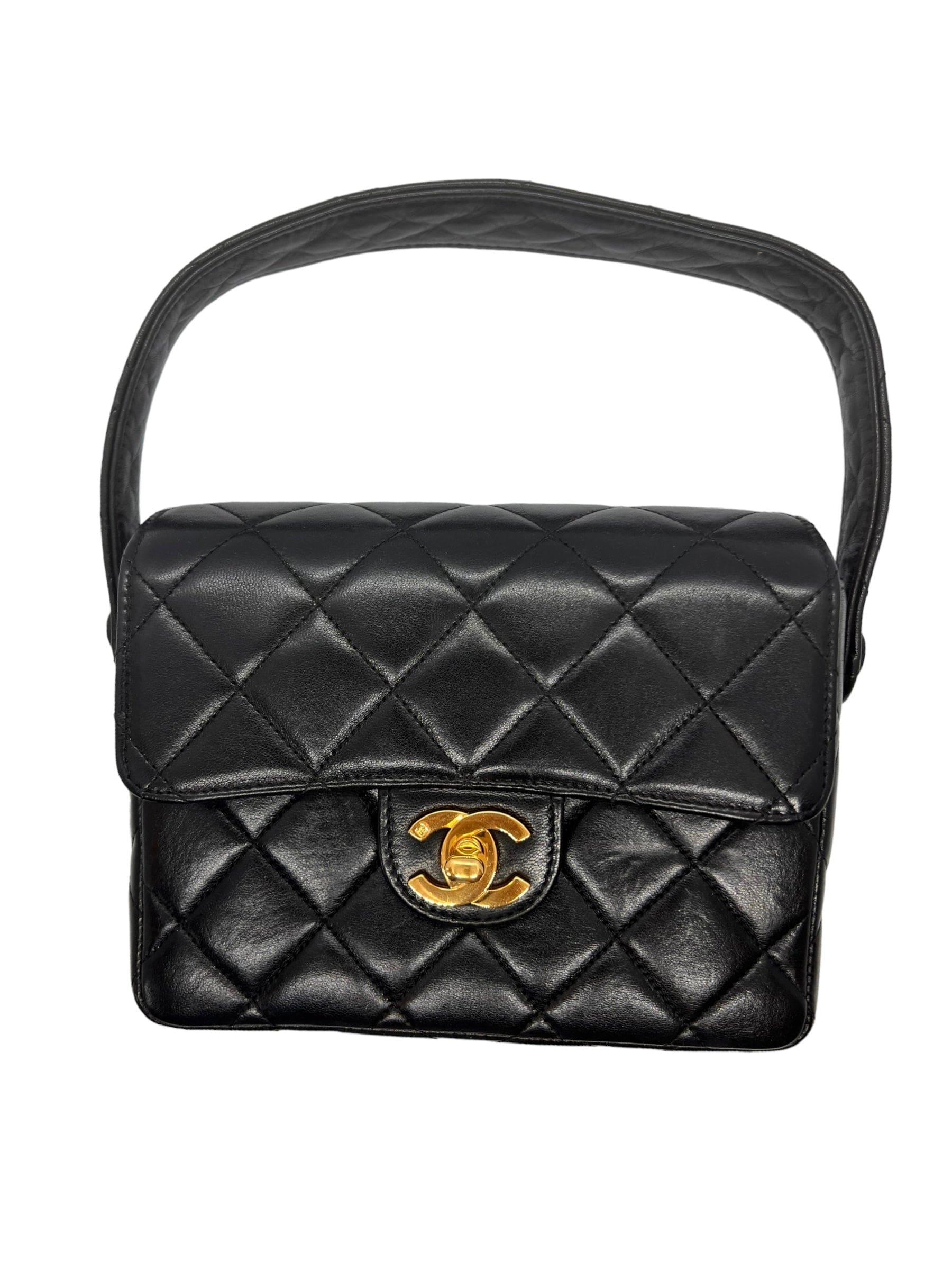 Chanel Chanel Vintage Black Lambskin Mini Square Shoulder Bag